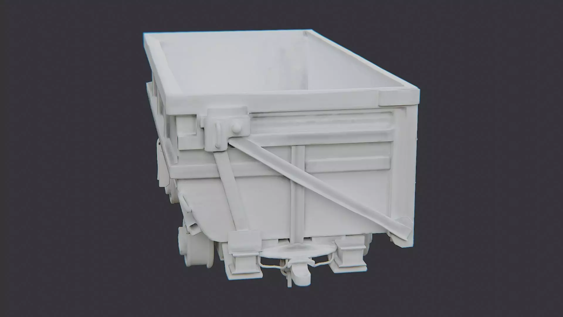 Ore Cart Mining Wagon for Industrial Scenes Low-poly 3D model_1