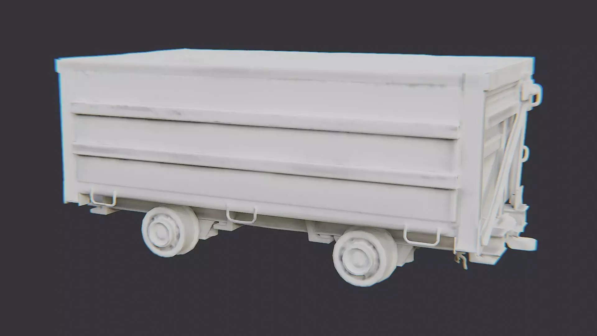 Ore Cart Mining Wagon for Industrial Scenes Low-poly 3D model_2