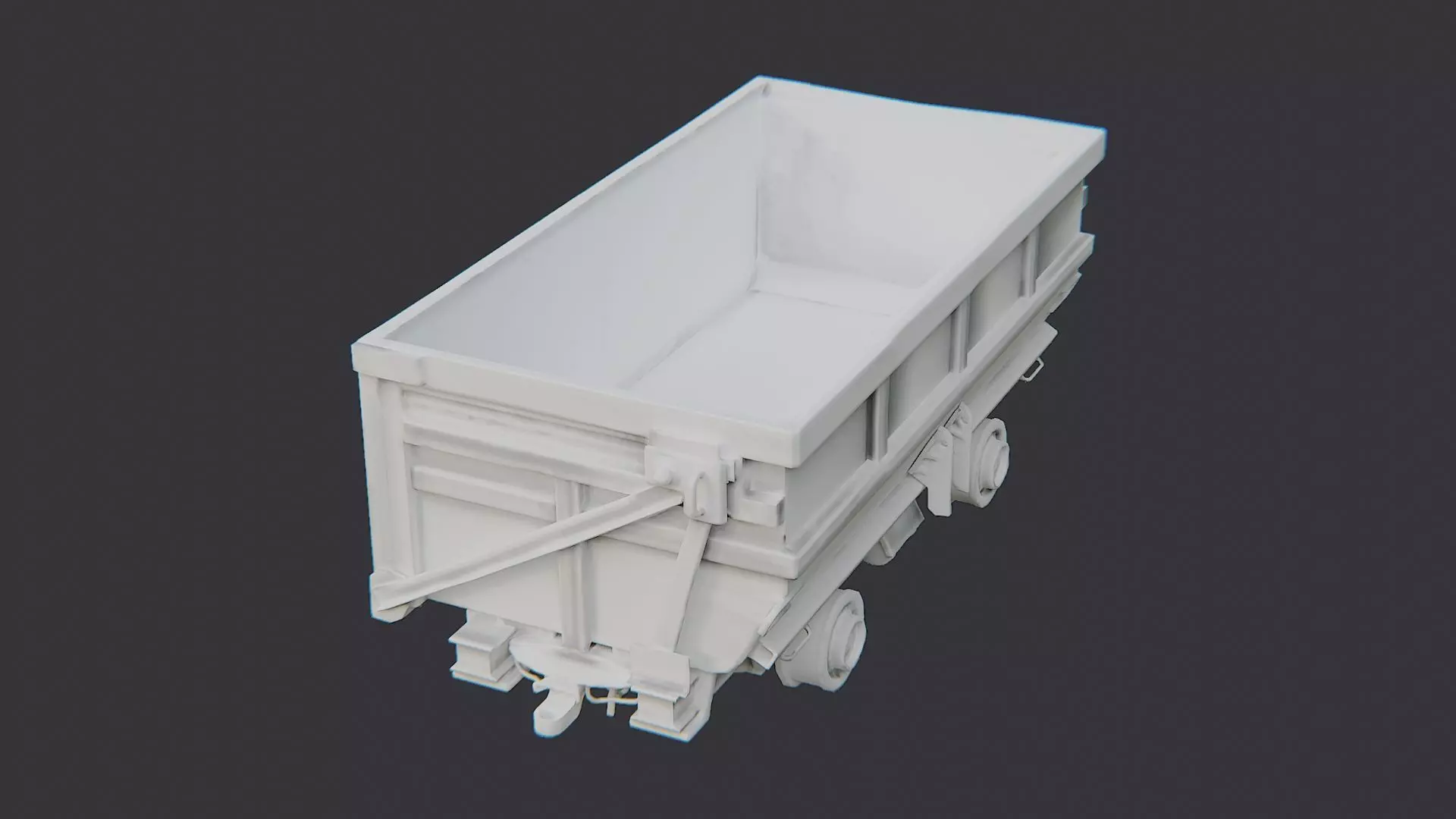 Ore Cart Mining Wagon for Industrial Scenes Low-poly 3D model_3