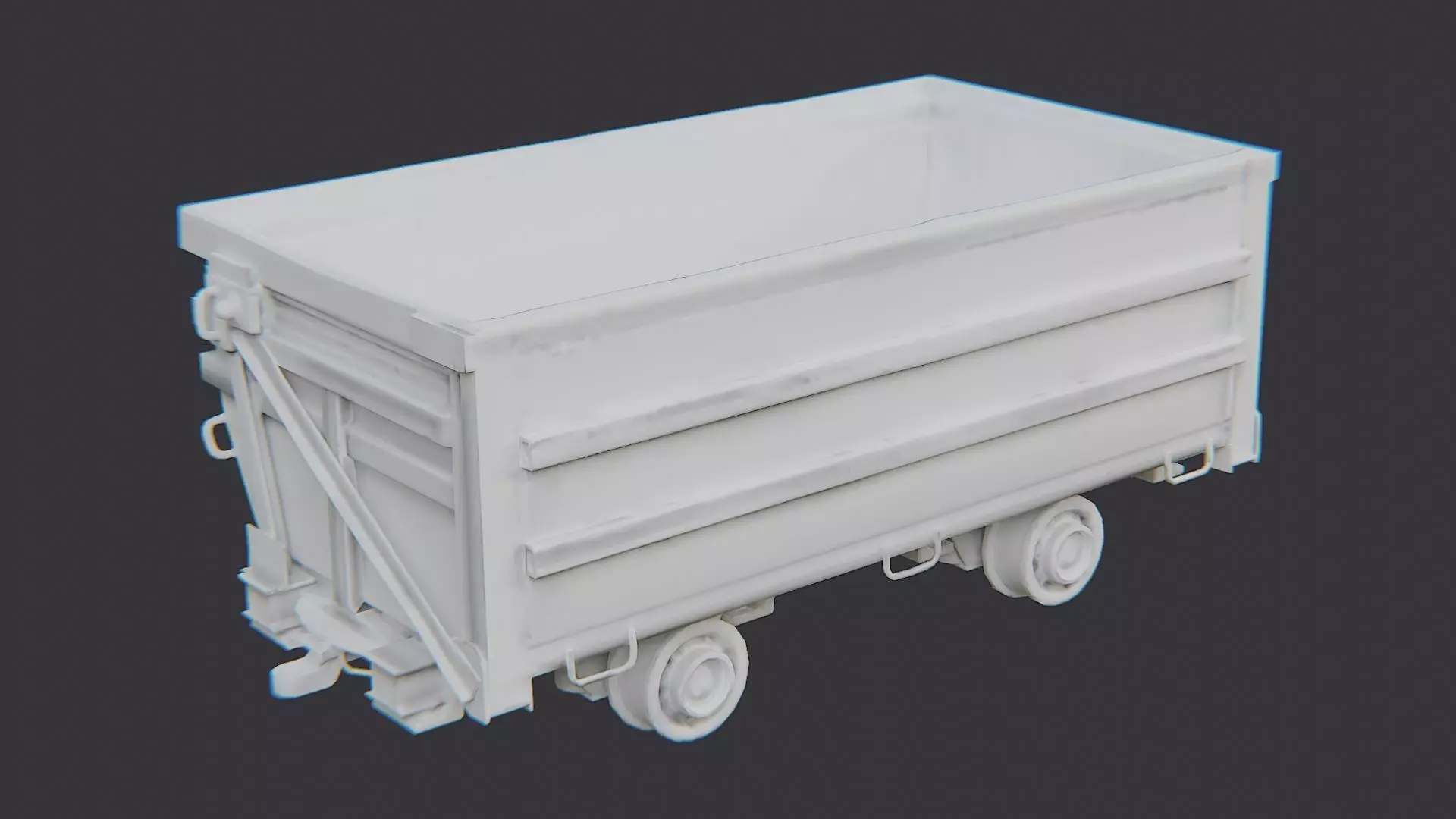 Ore Cart Mining Wagon for Industrial Scenes Low-poly 3D model_0