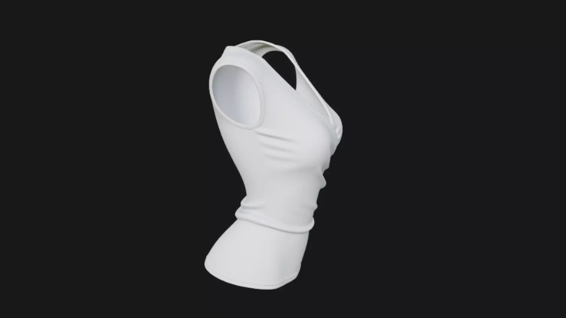 White Wrap-Front Sleeveless Ladies Top 3D Model 3D model_2