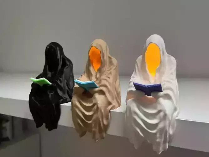Grim Reader - Hooded Reaper Reading Book Statue 3D print model