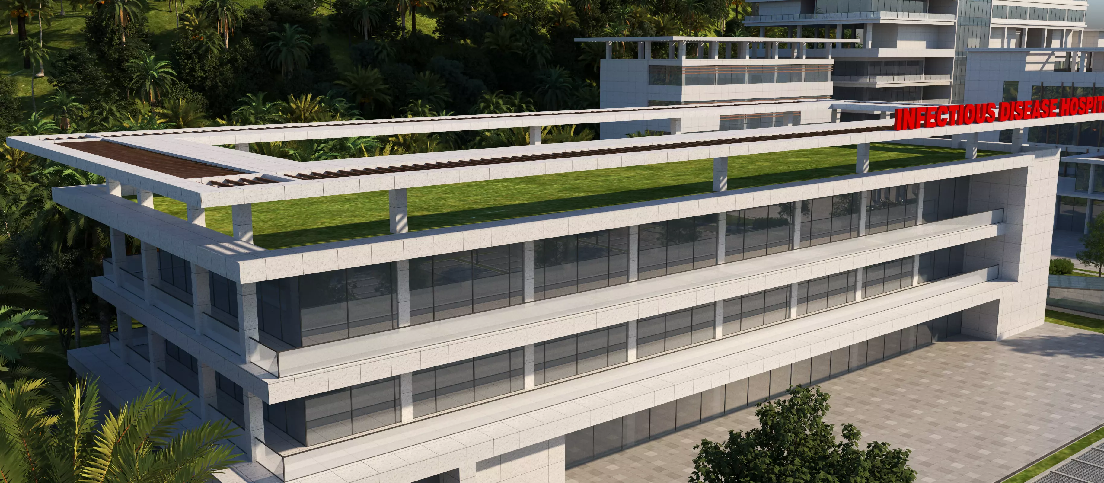 hospital building with 3D model_3