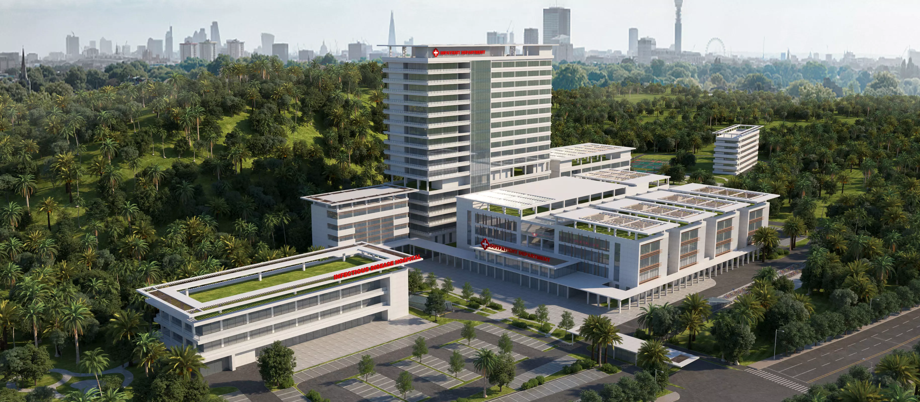 hospital building with 3D model_0