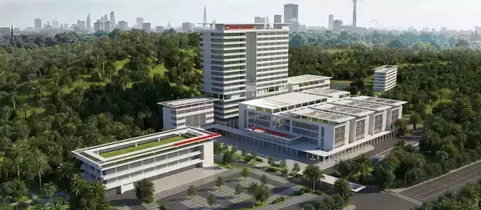 hospital building with 3D model hospital building with 3D model