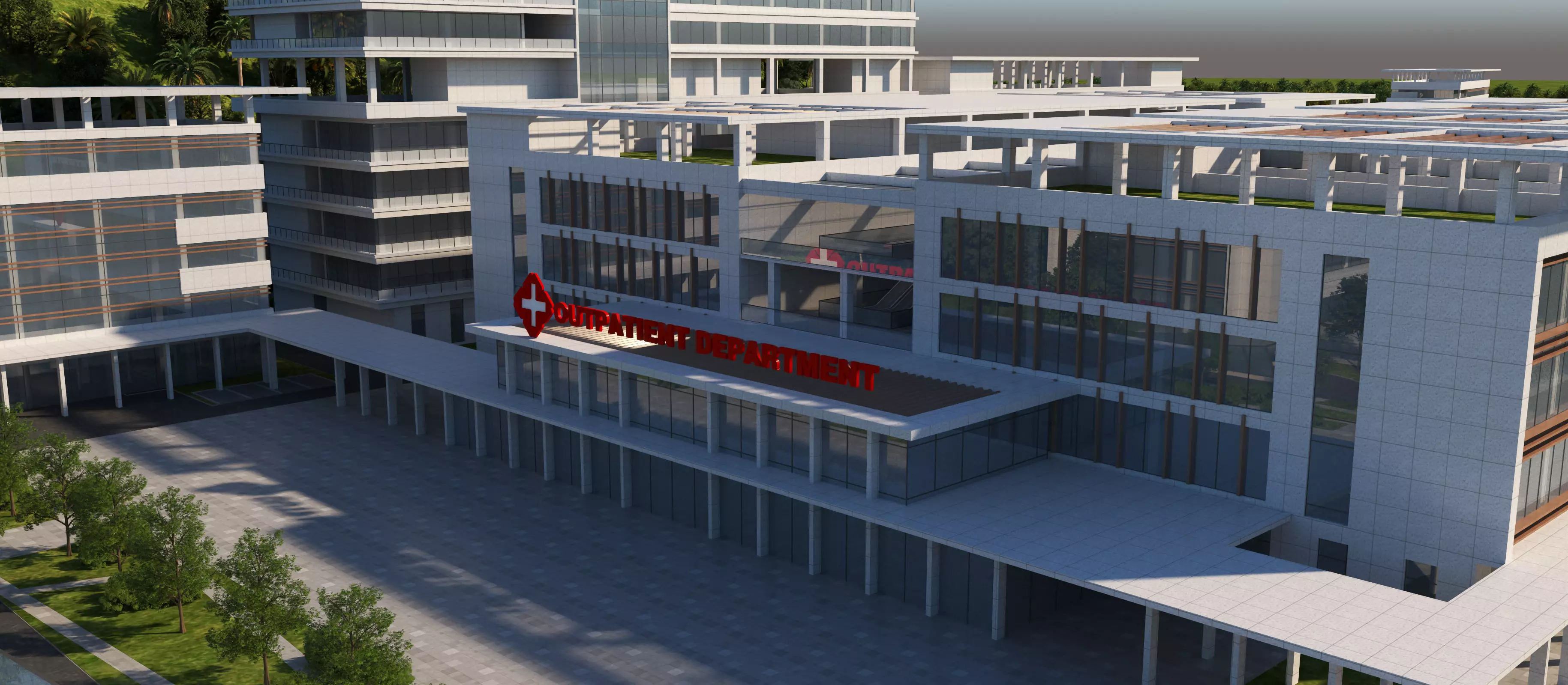 hospital building with 3D model_11