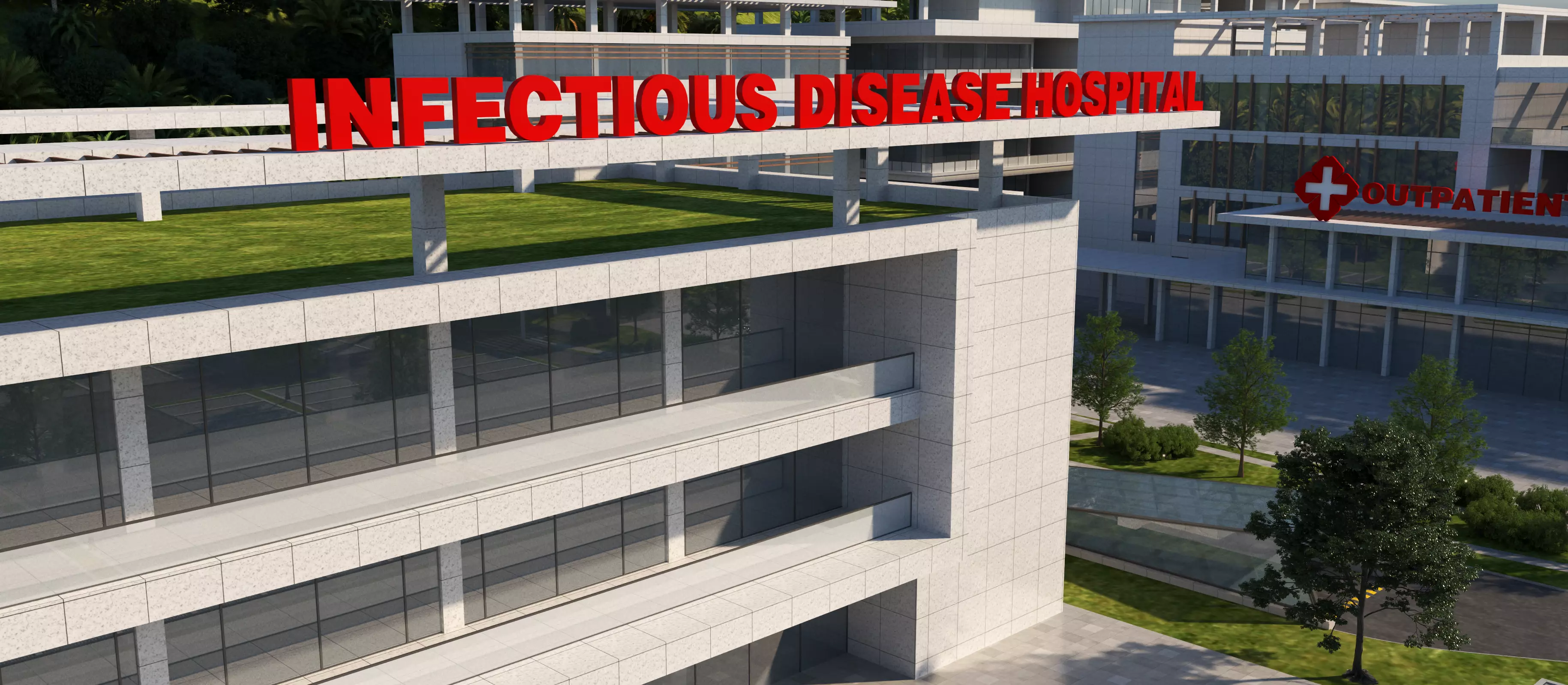 hospital building with 3D model_9