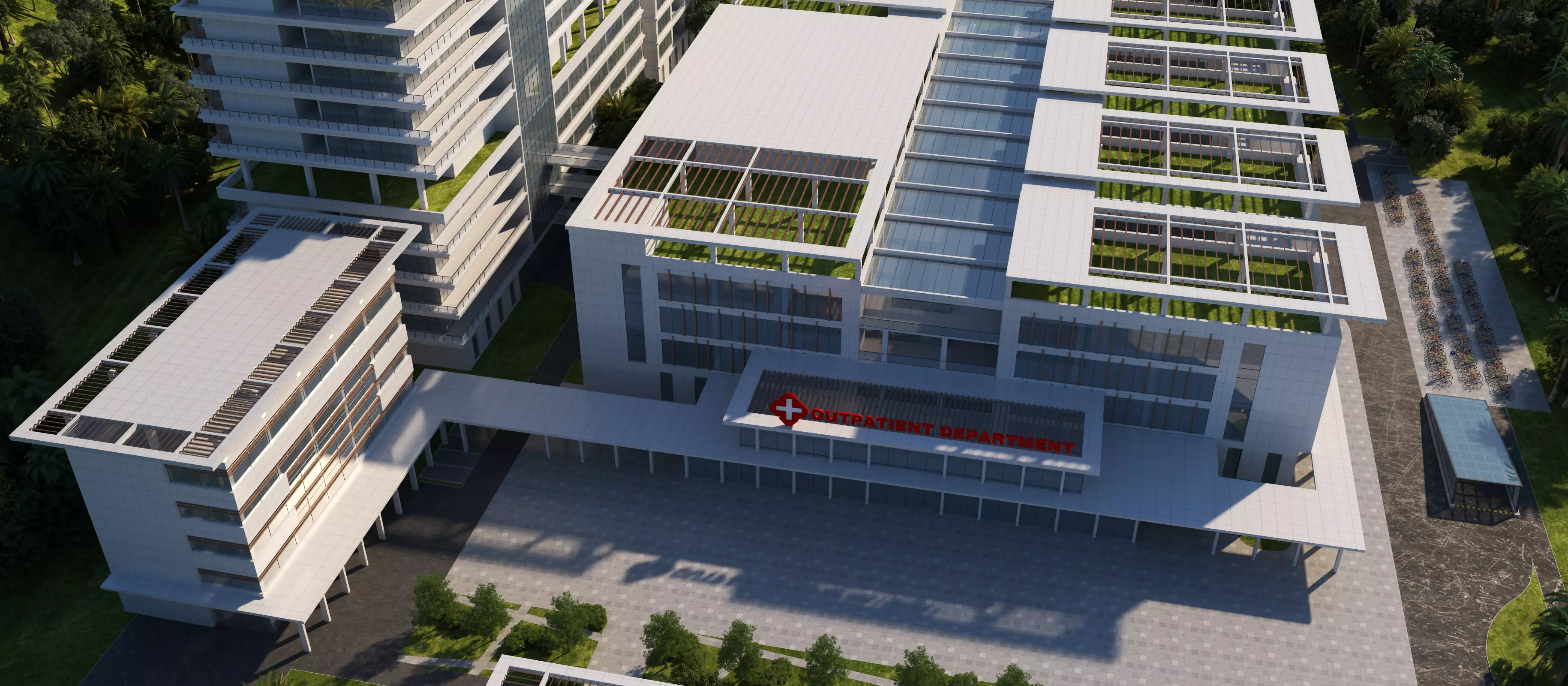 hospital building with 3D model_2