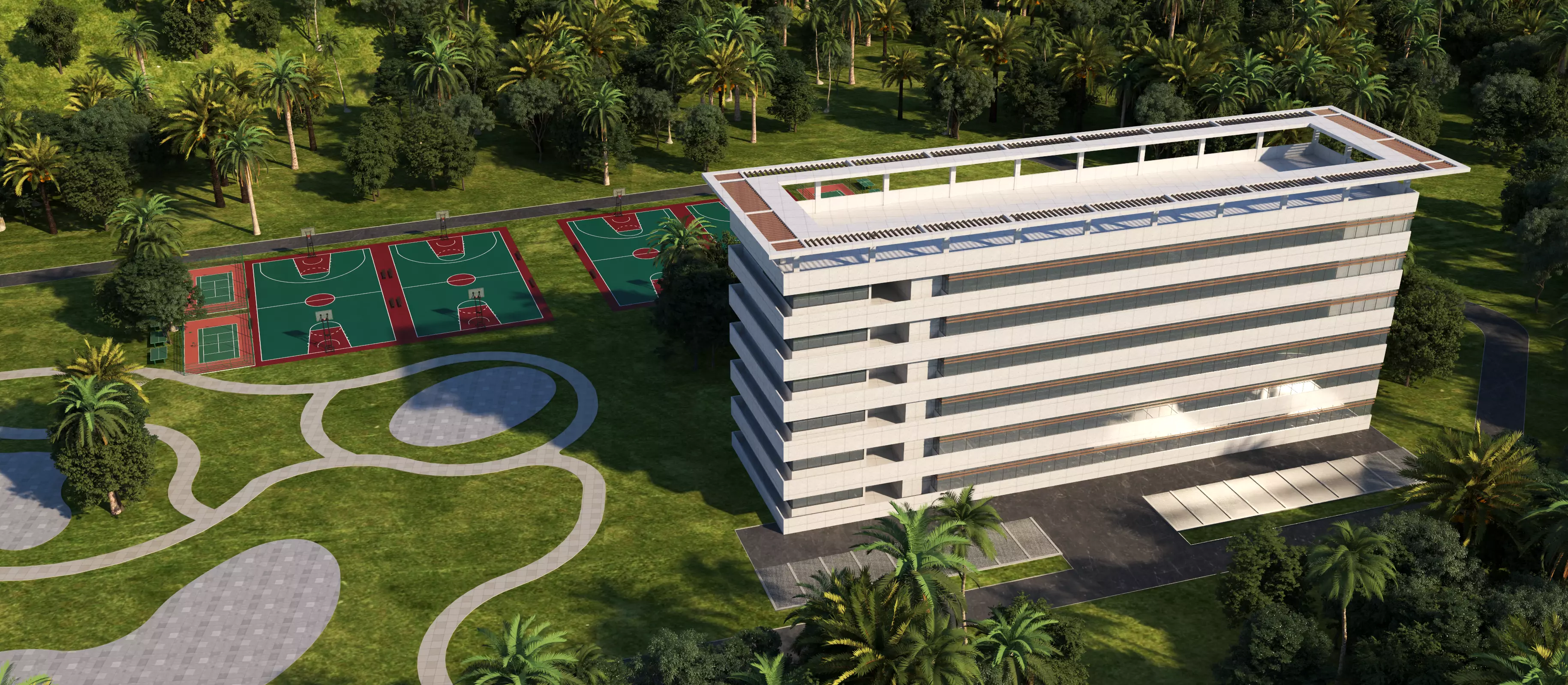 hospital building with 3D model_5