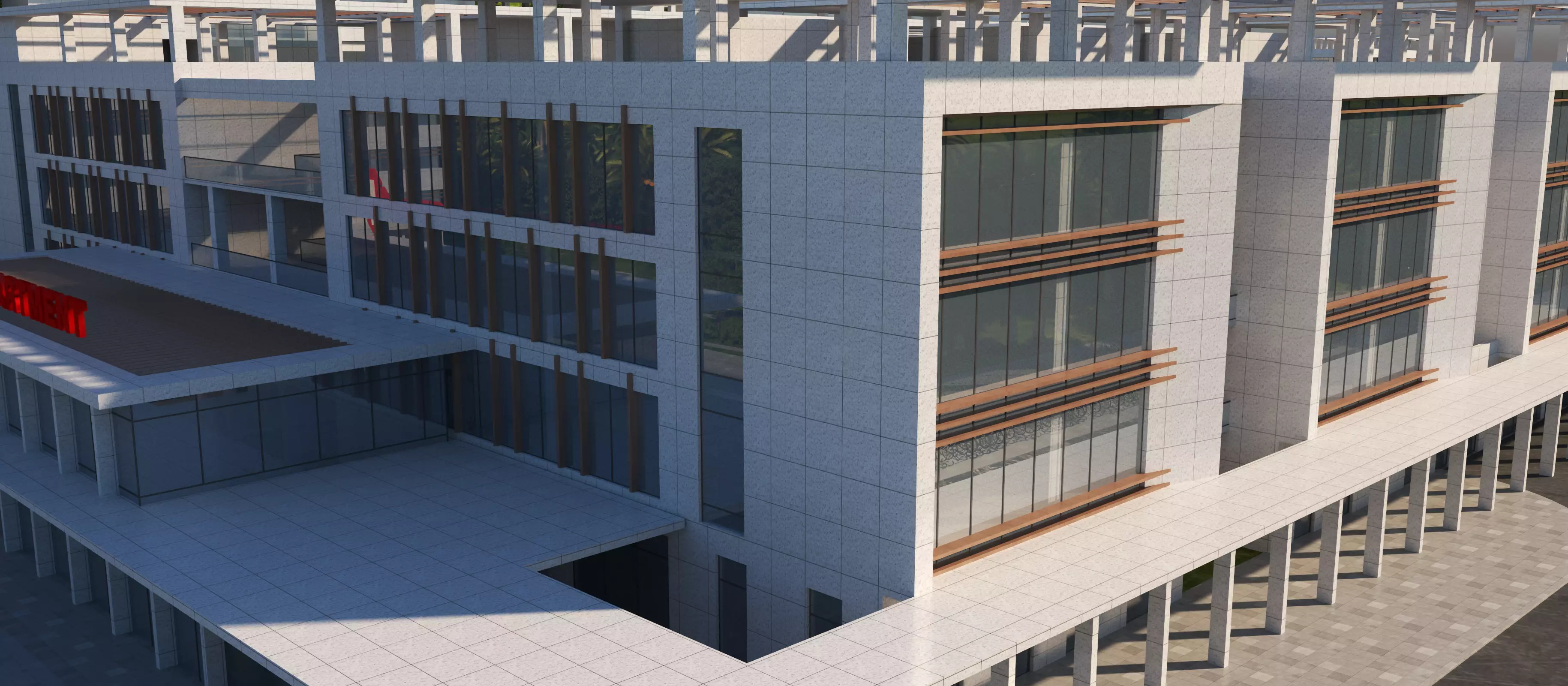 hospital building with 3D model_8