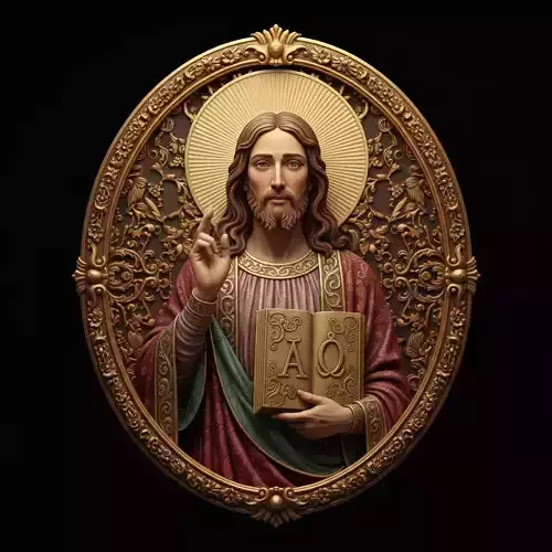 Jesus Christ Byzantine Icon Relief 