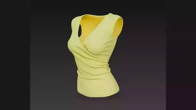 Yellow Sleeveless Ladies Top 3D Model 3D model