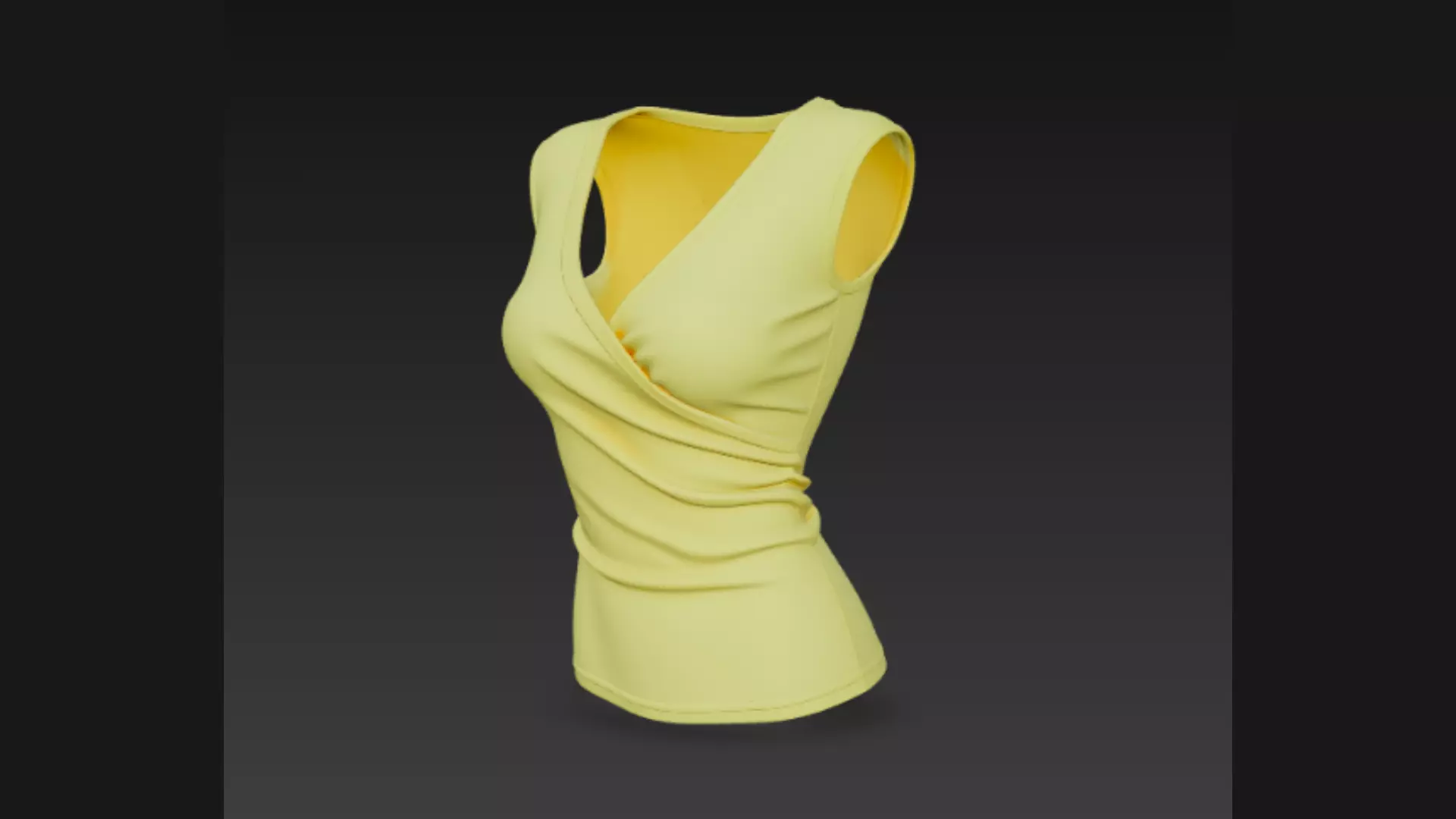 Yellow Sleeveless Ladies Top 3D Model 3D model_0