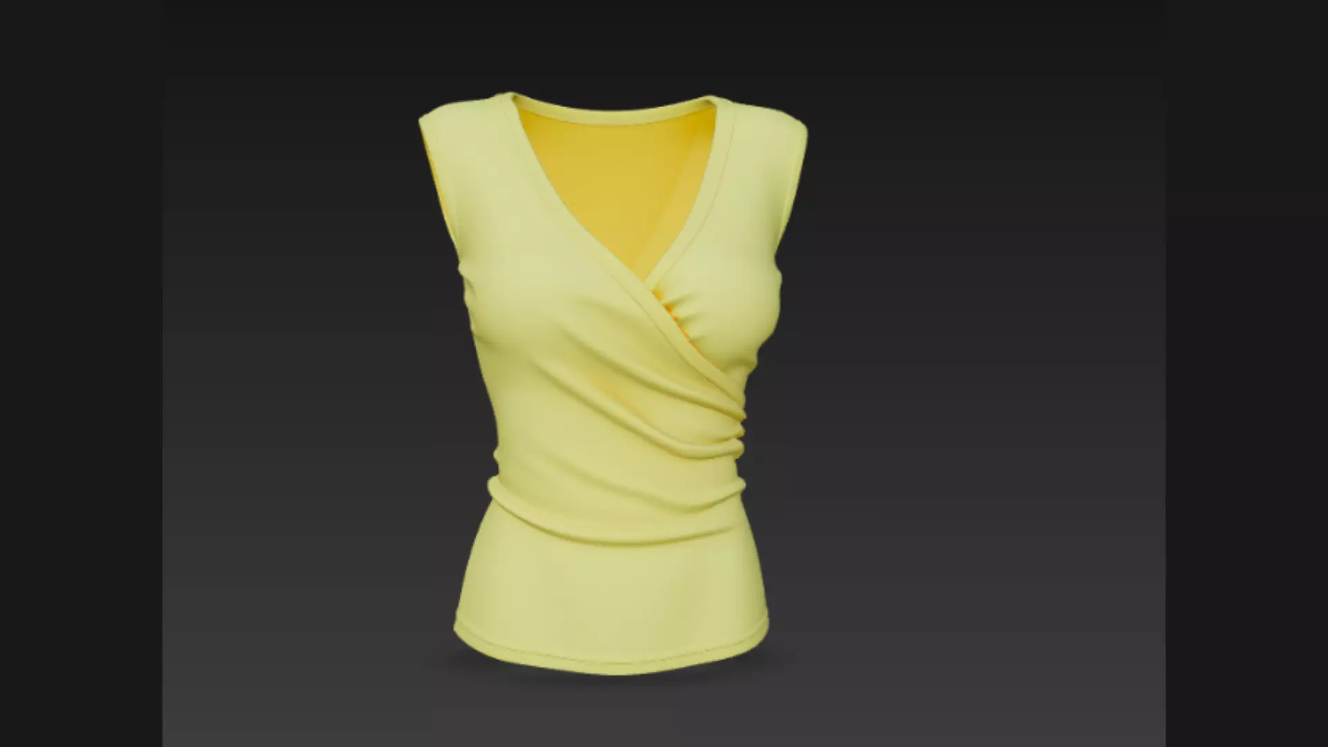 Yellow Sleeveless Ladies Top 3D Model 3D model_4