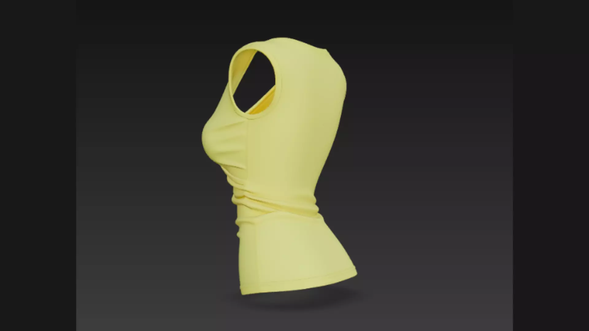 Yellow Sleeveless Ladies Top 3D Model 3D model_3