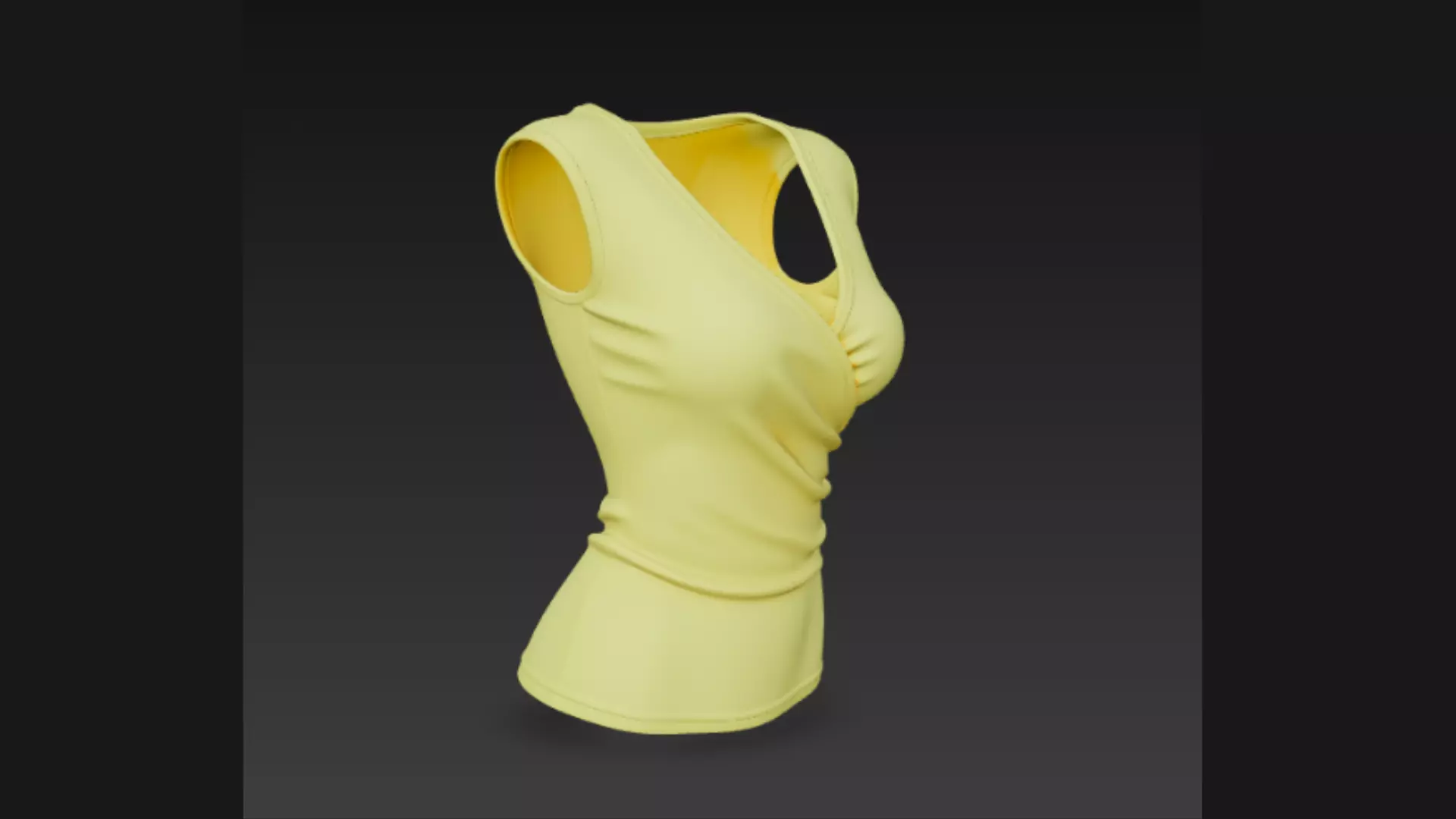 Yellow Sleeveless Ladies Top 3D Model 3D model_1