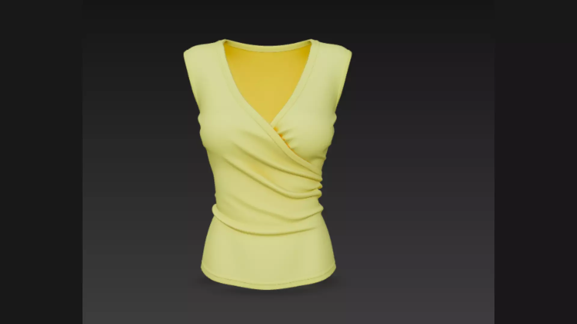 Yellow Sleeveless Ladies Top 3D Model 3D model_2