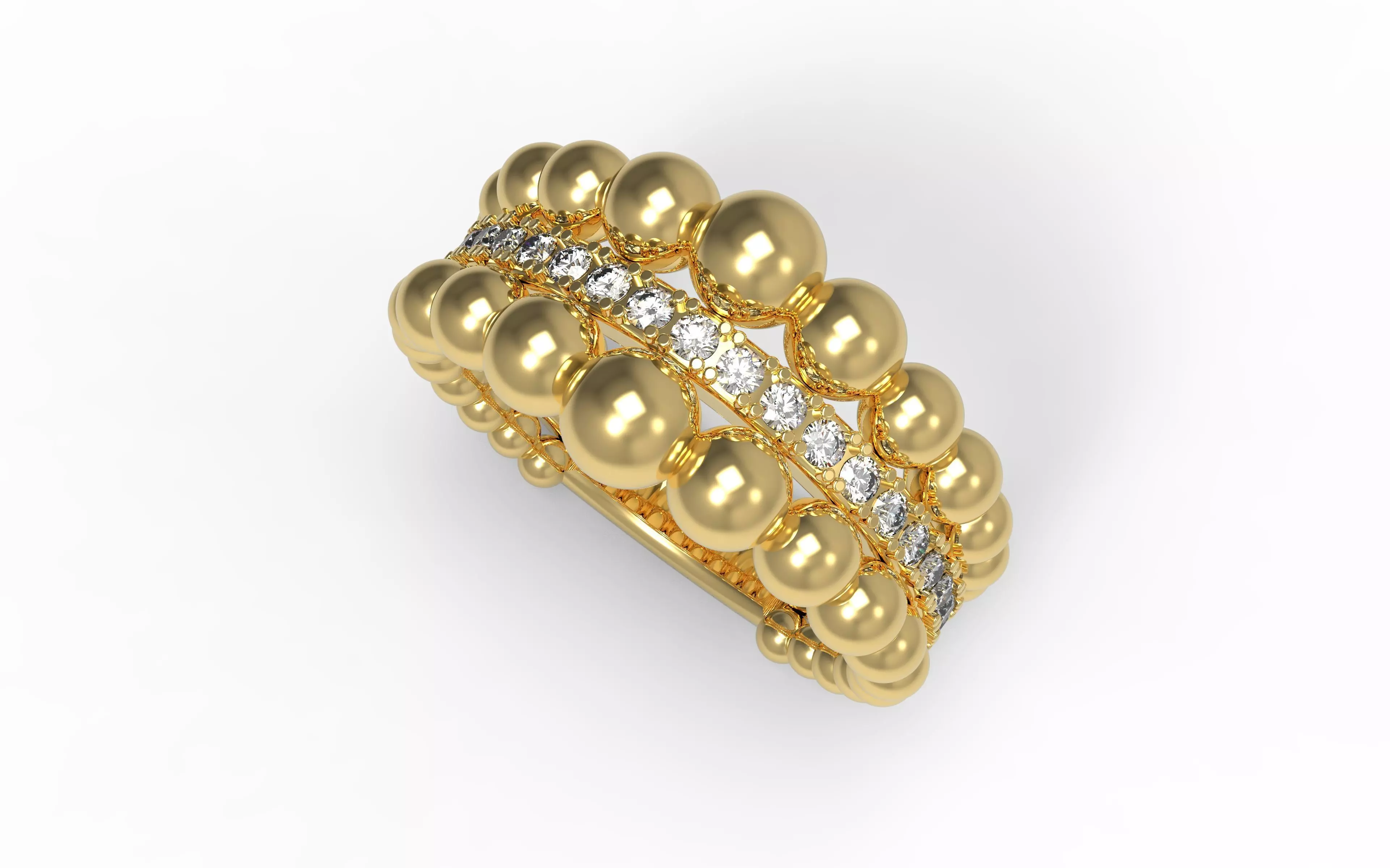 Spheric Bridge Ring 3D print model_3