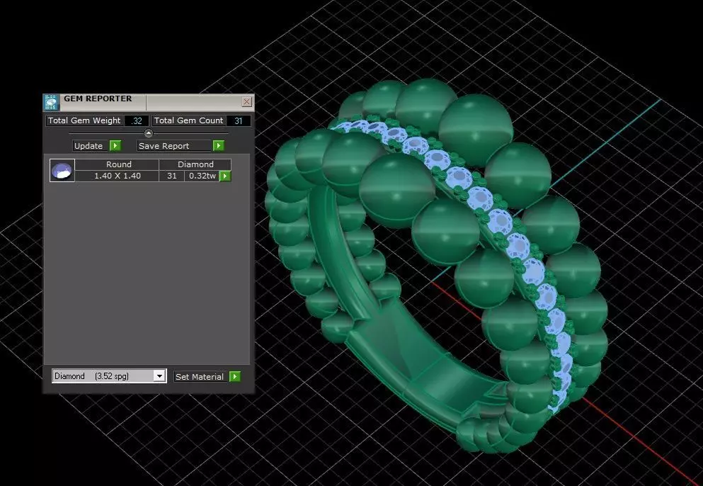 Spheric Bridge Ring 3D print model_10