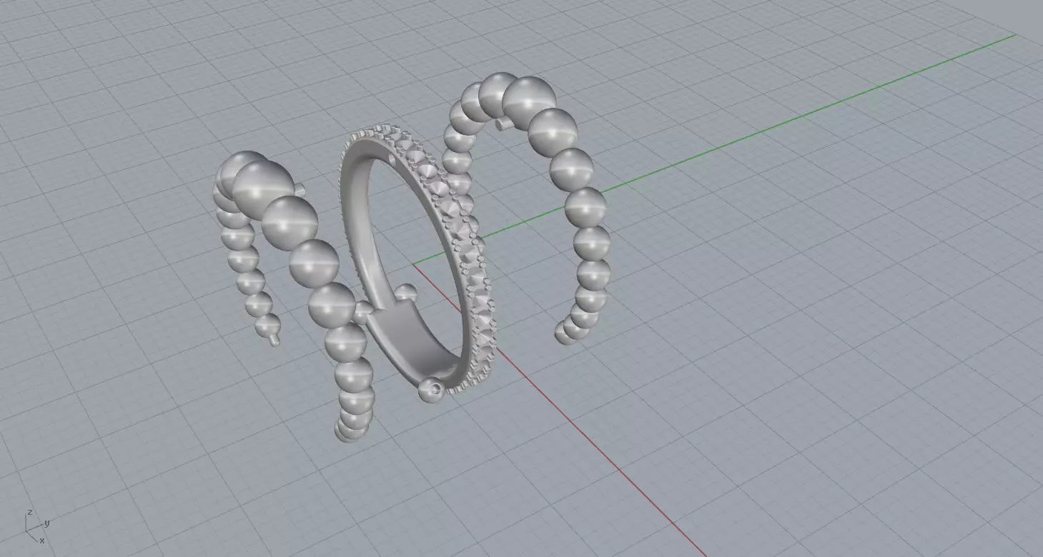 Spheric Bridge Ring 3D print model_6