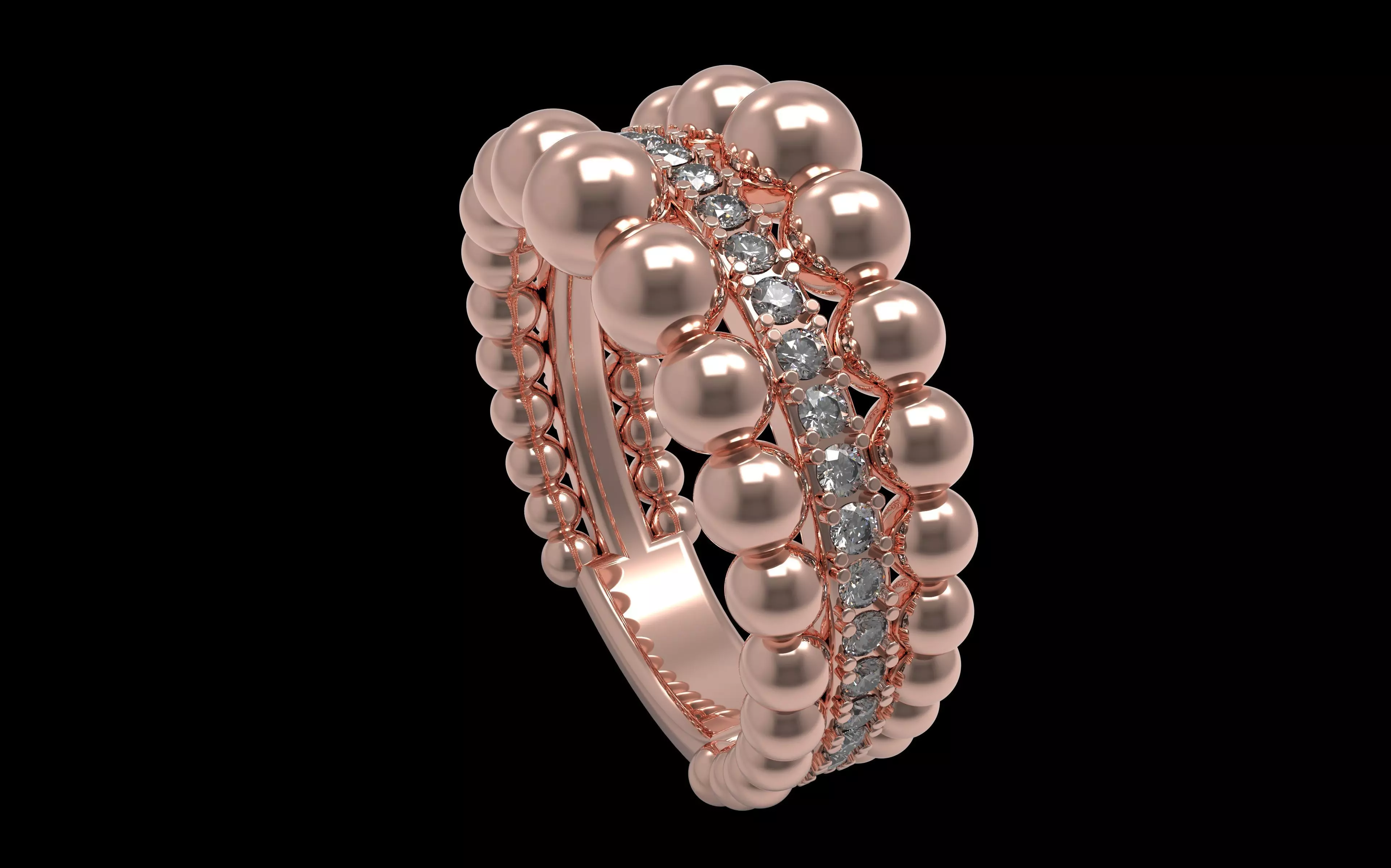 Spheric Bridge Ring 3D print model_8