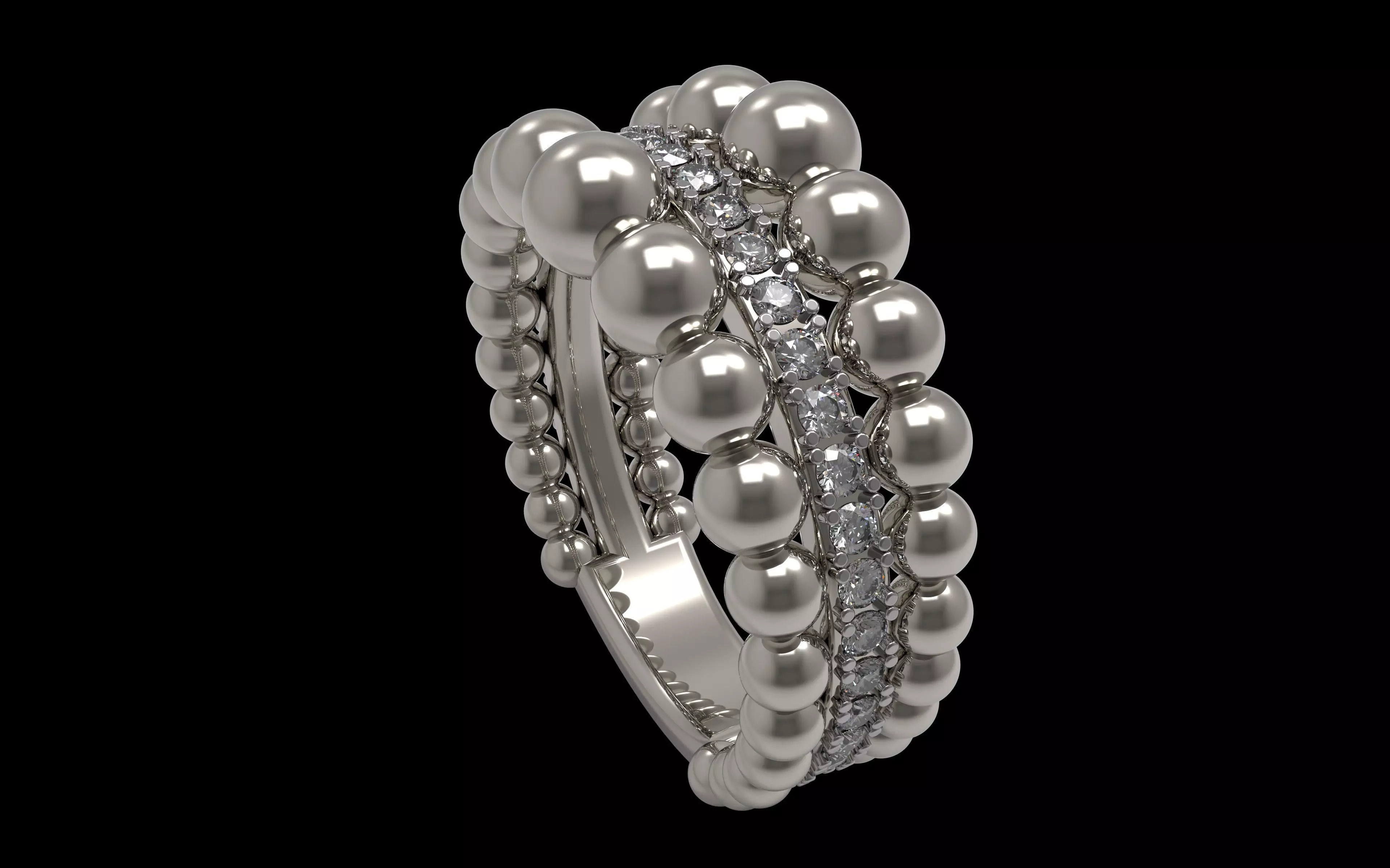 Spheric Bridge Ring 3D print model_2