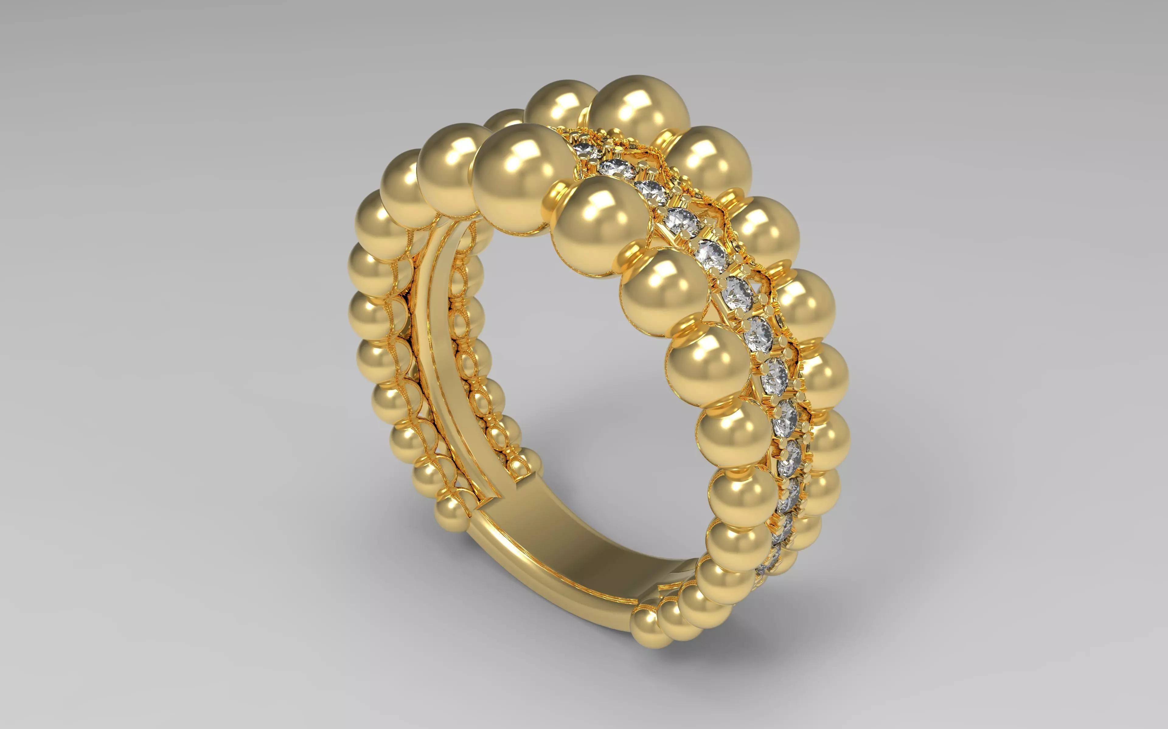 Spheric Bridge Ring 3D print model_0
