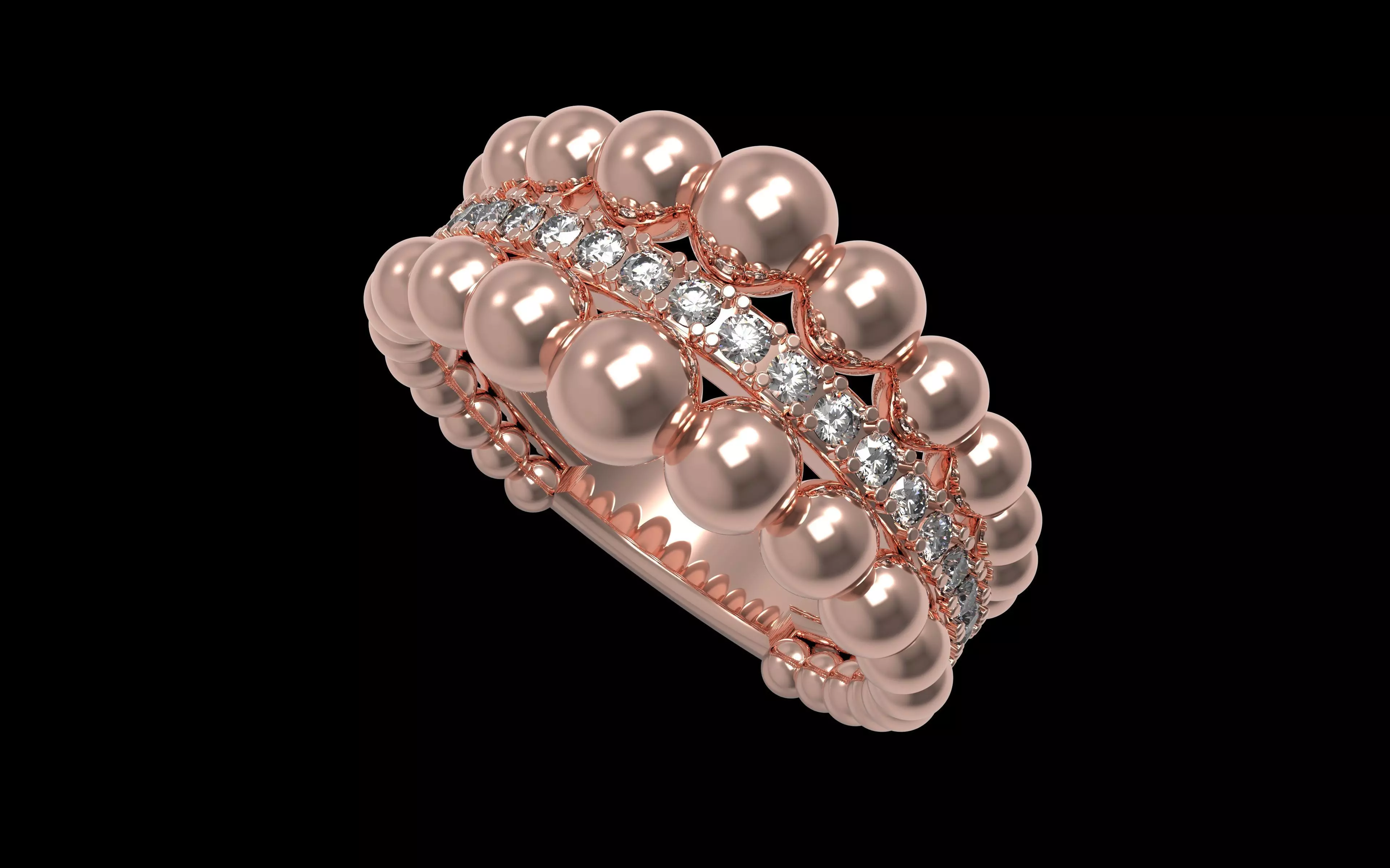 Spheric Bridge Ring 3D print model_1