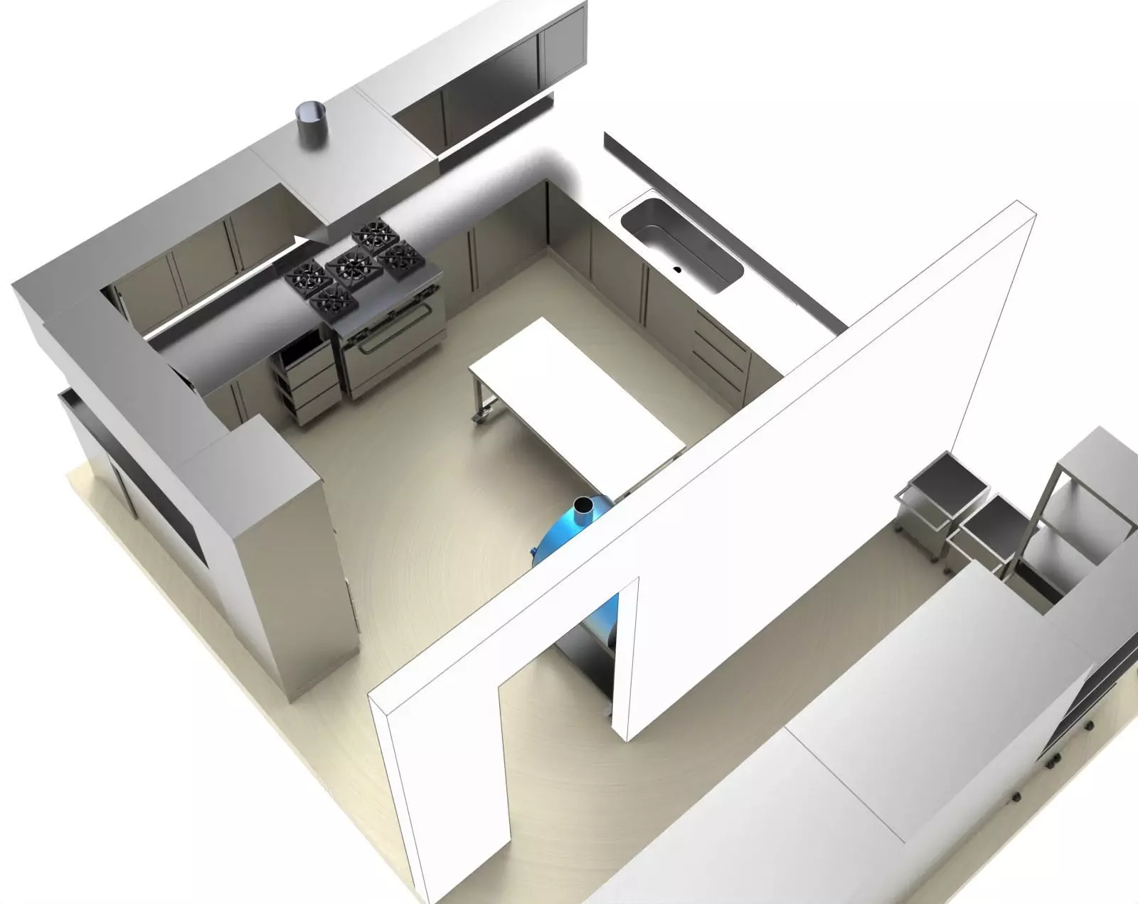kitchen 72 WITH PIZZA OVEN  3D model_8