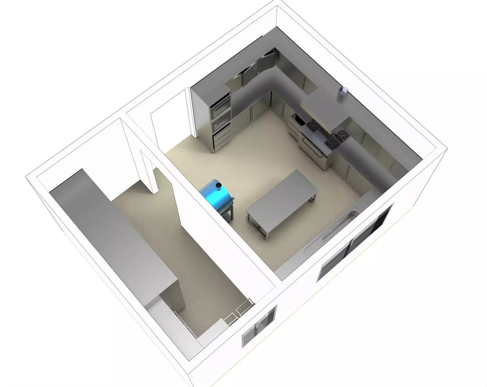 kitchen 72 WITH PIZZA OVEN  3D model_4