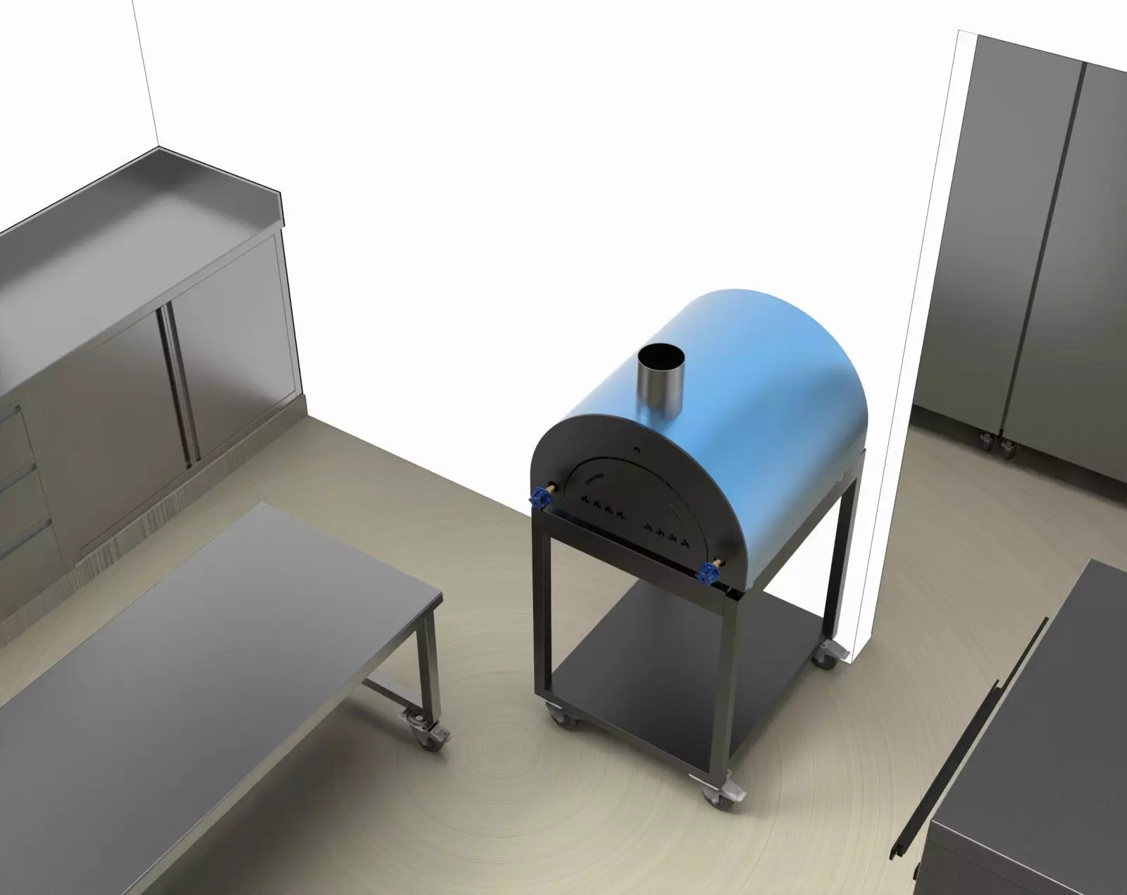 kitchen 72 WITH PIZZA OVEN  3D model_2