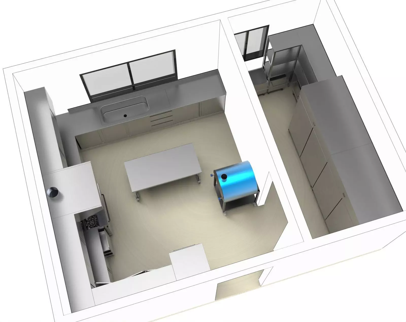 kitchen 72 WITH PIZZA OVEN  3D model_1