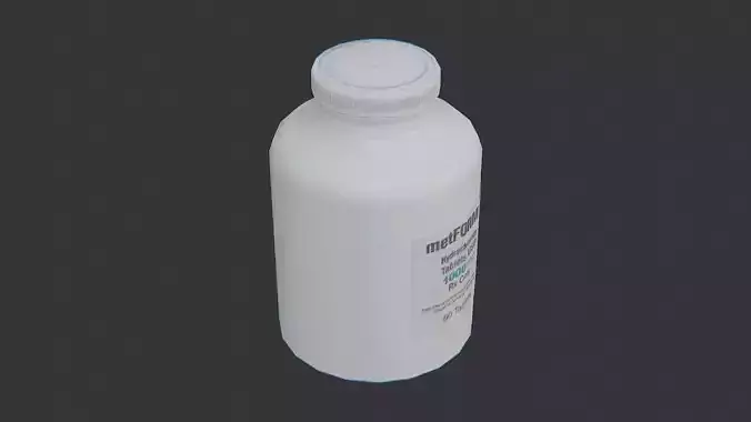 Medical bottle with label white medicine container