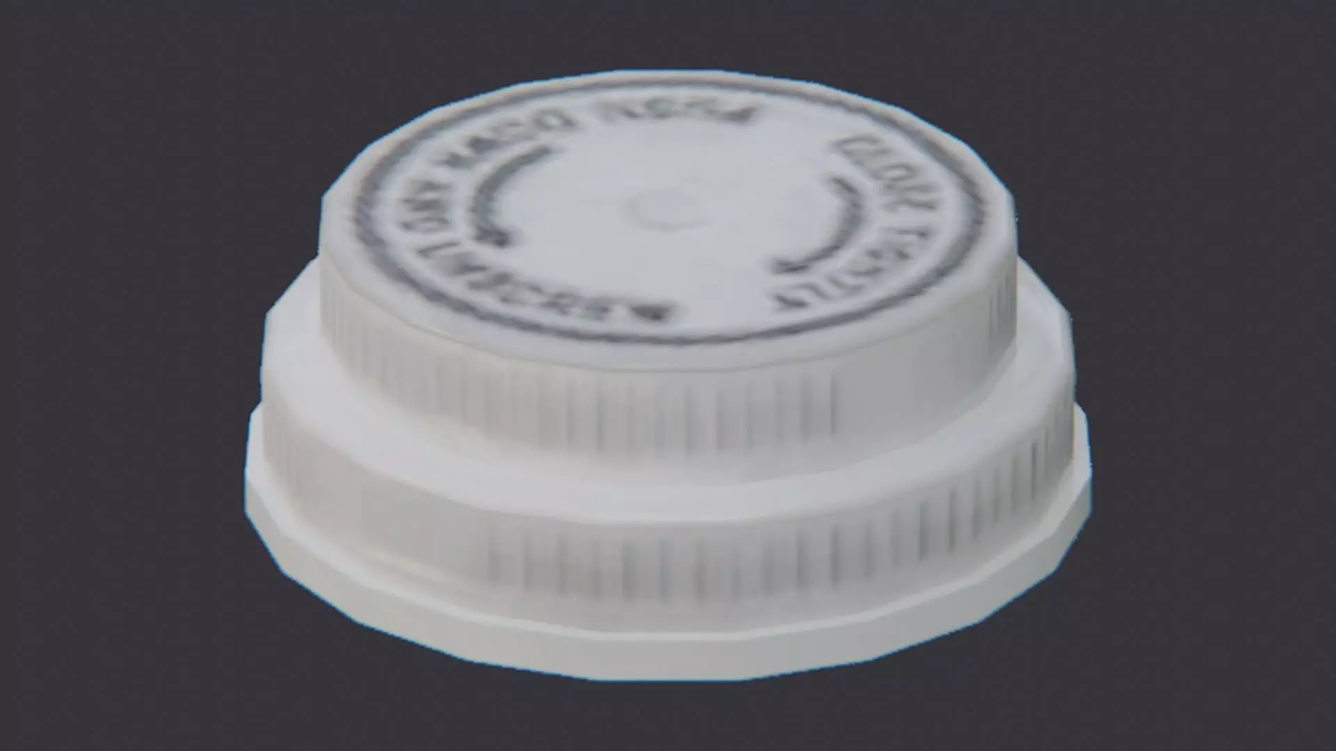White medical bottle cap lid with imprint Low-poly 3D model_3