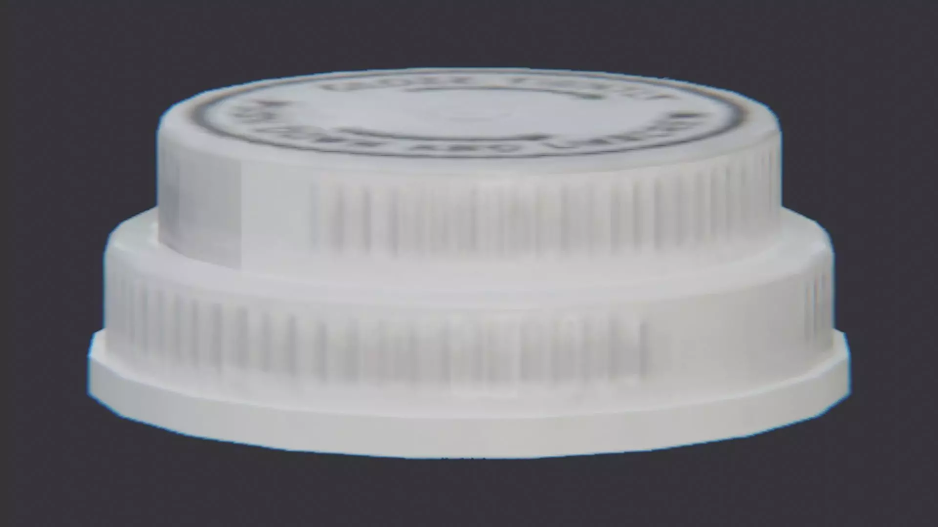 White medical bottle cap lid with imprint Low-poly 3D model_2