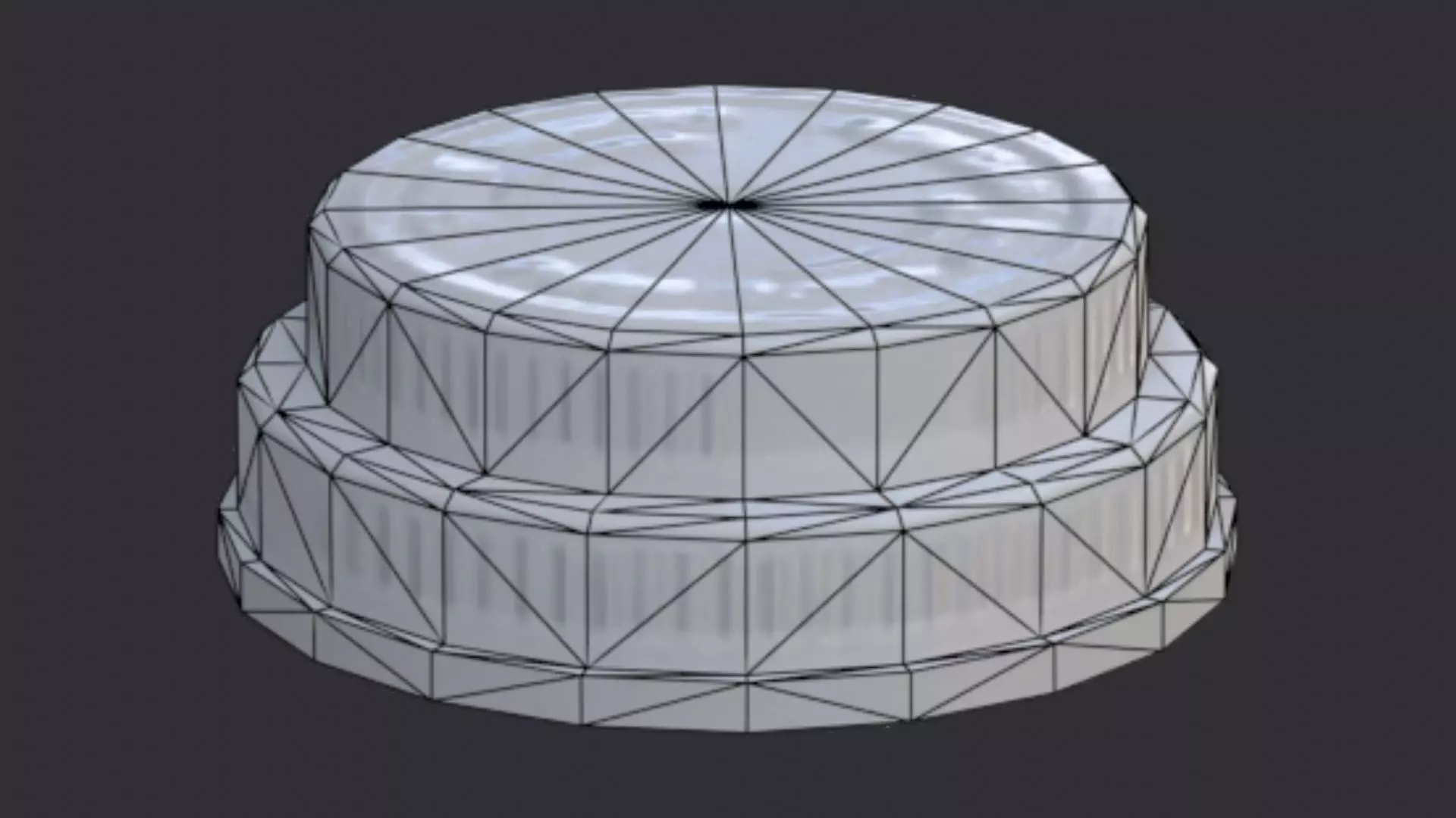 White medical bottle cap lid with imprint Low-poly 3D model_7