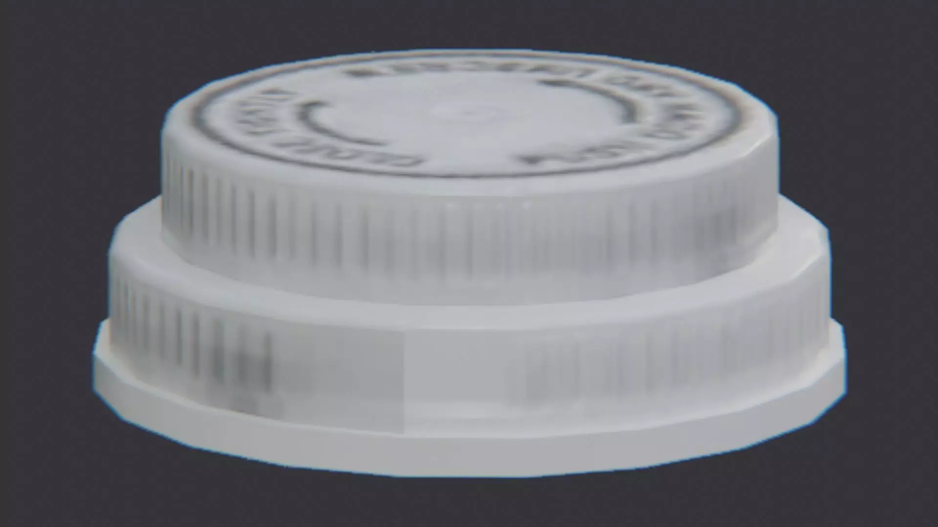 White medical bottle cap lid with imprint Low-poly 3D model_1