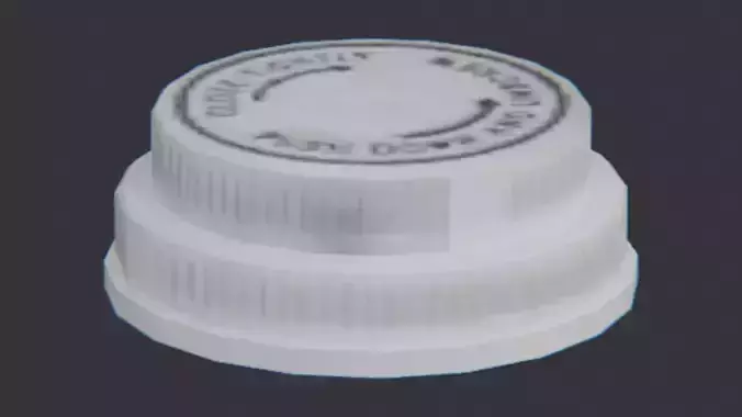 White medical bottle cap lid with imprint