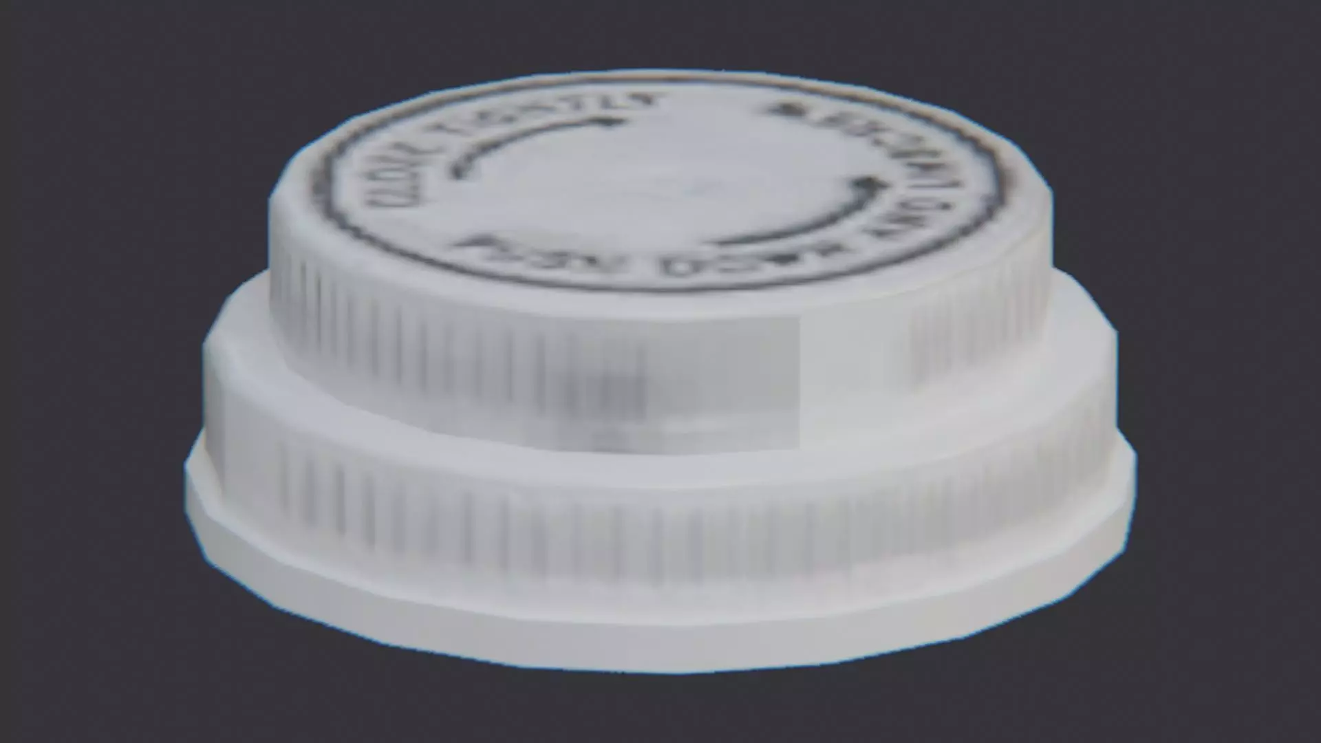 White medical bottle cap lid with imprint Low-poly 3D model_0