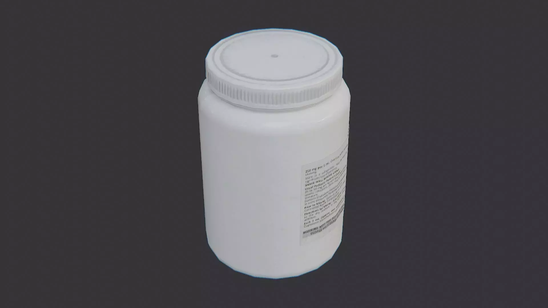 Medical bottle with label texture Low-poly 3D model_0