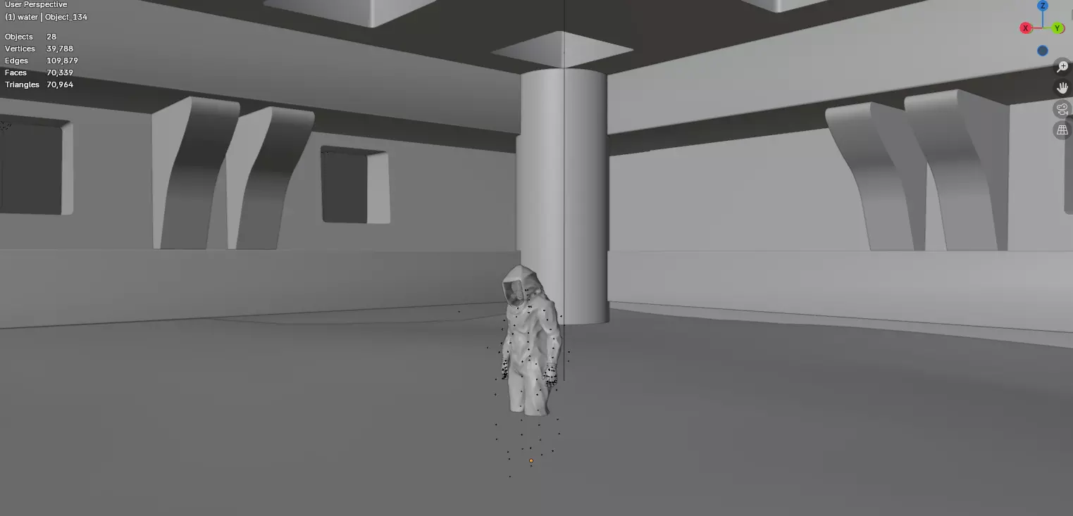 Backrooms water level Low-poly 3D model_7