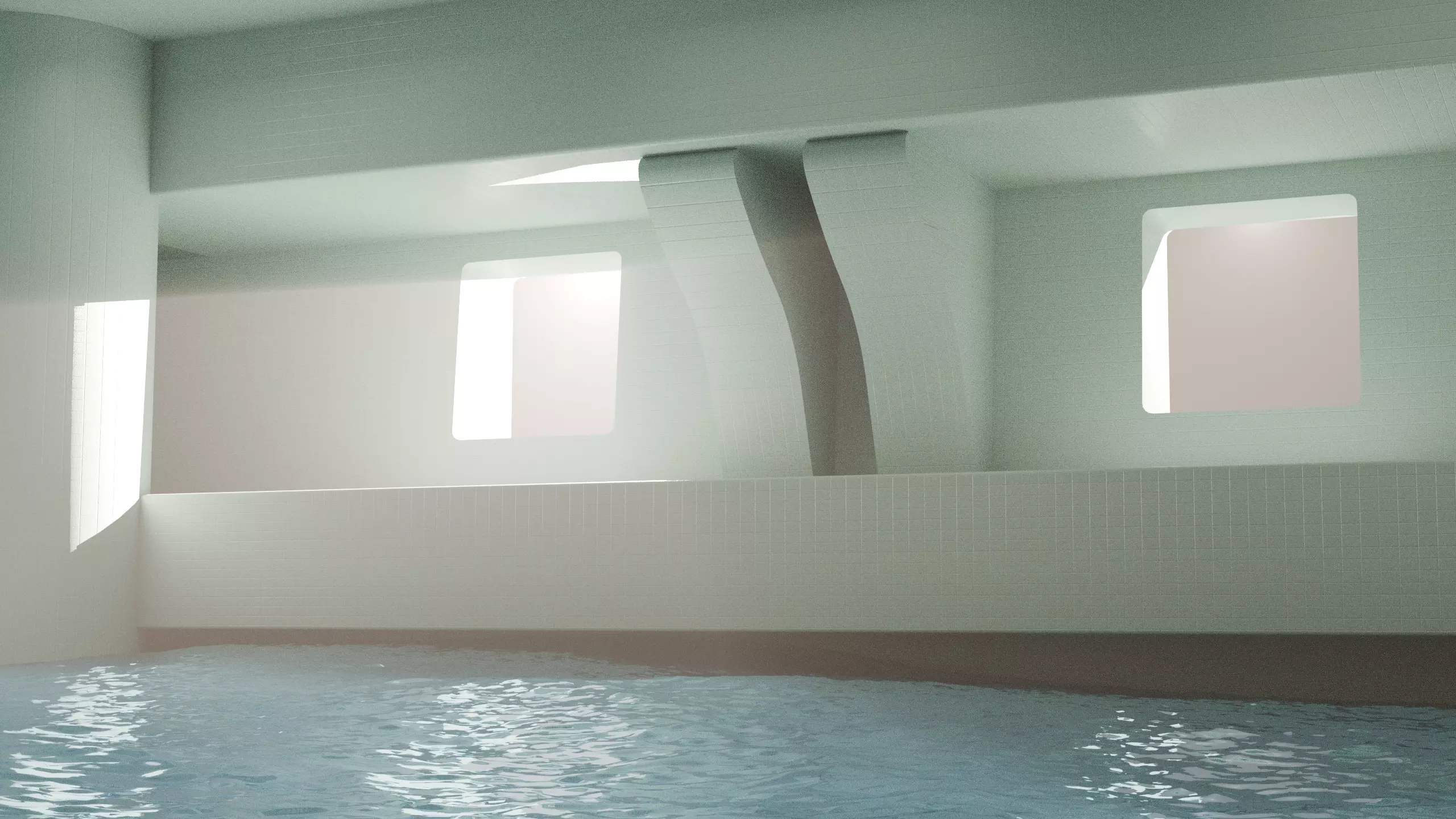 Backrooms water level Low-poly 3D model_3