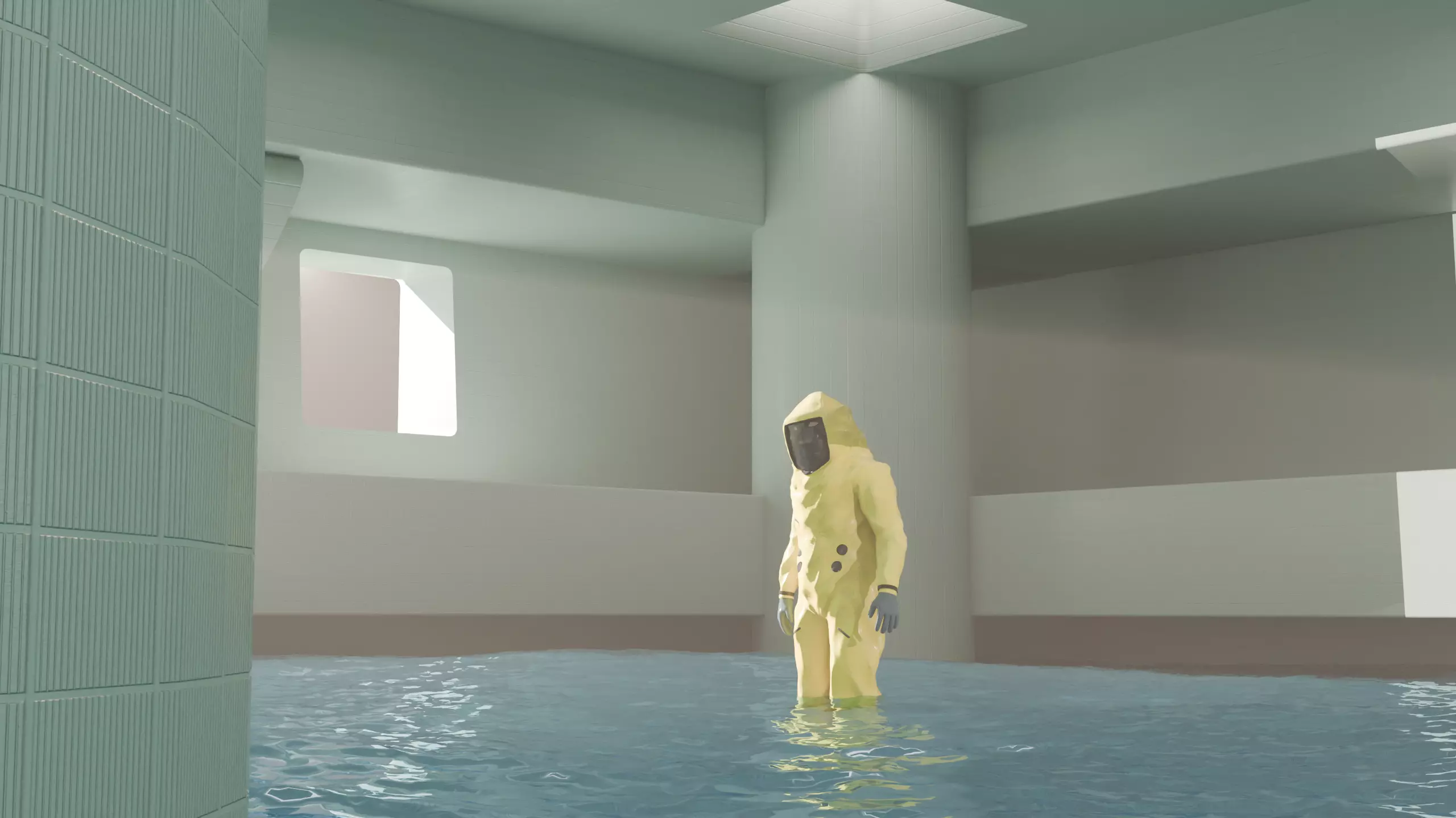 Backrooms water level Low-poly 3D model_2