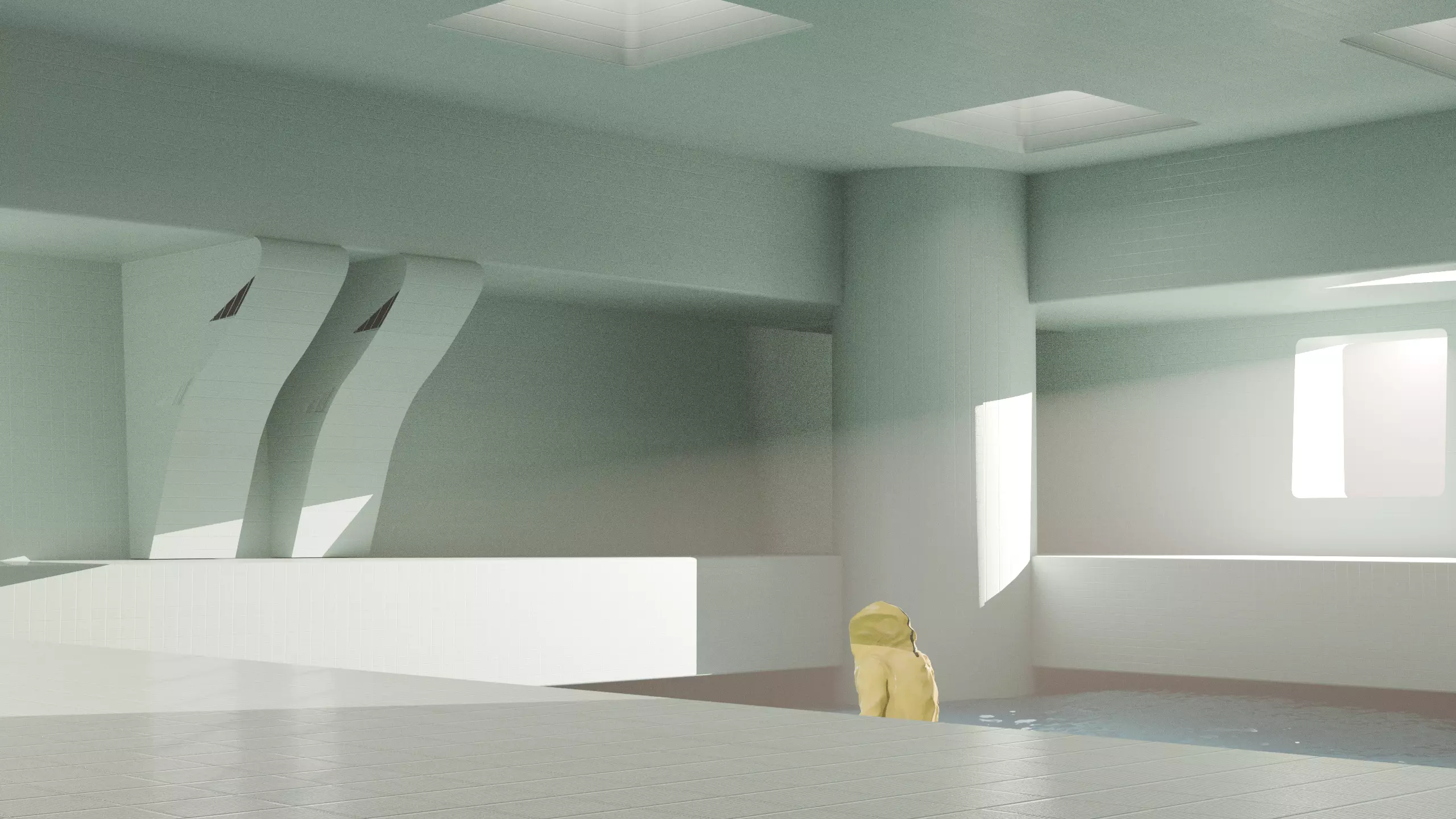 Backrooms water level Low-poly 3D model_5