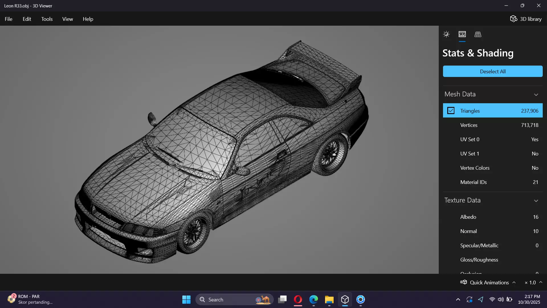 The Fast and The Furious Nissan Skyline GTR R33 V spec Low-poly 3D model_24