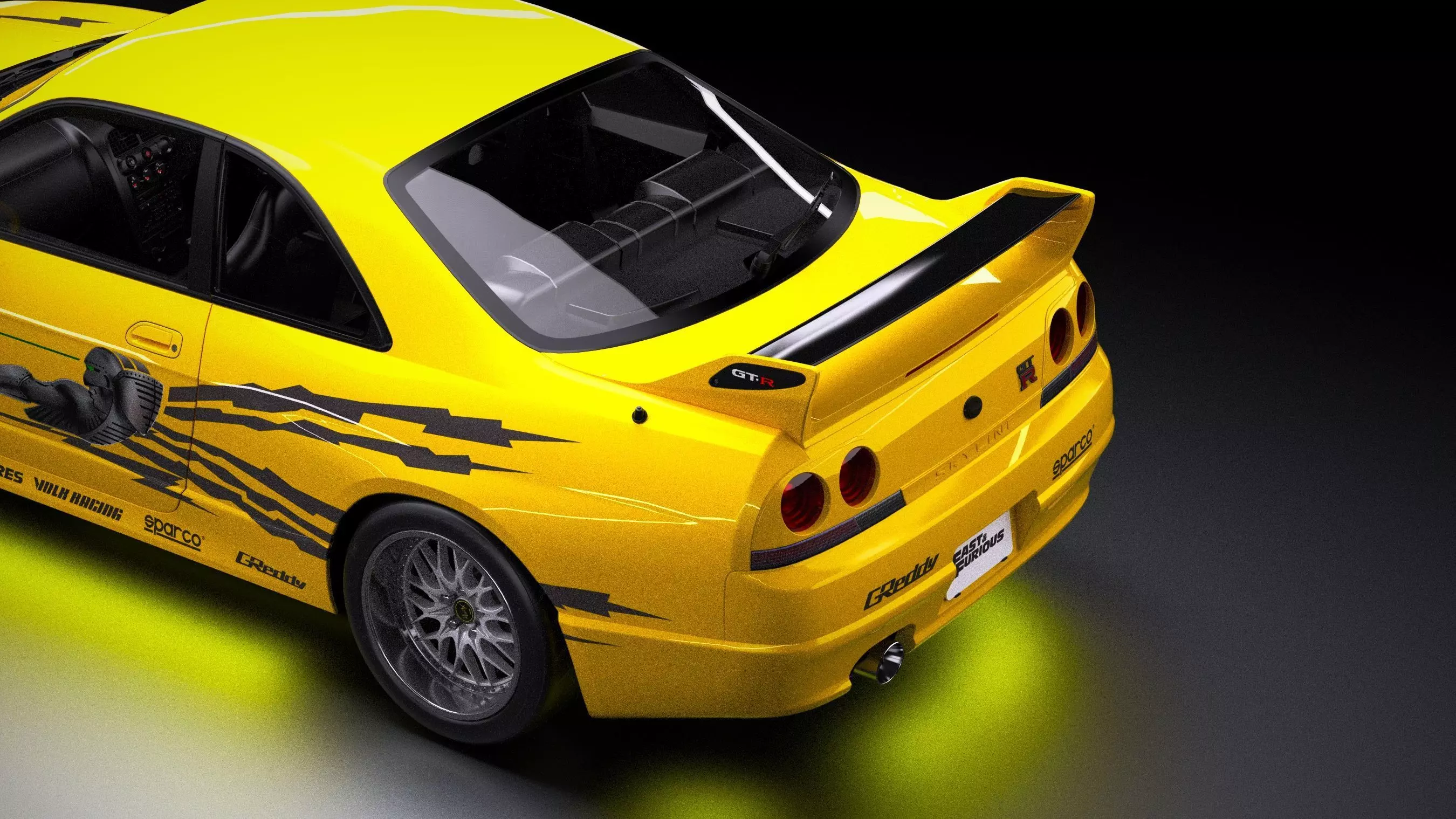 The Fast and The Furious Nissan Skyline GTR R33 V spec Low-poly 3D model_5