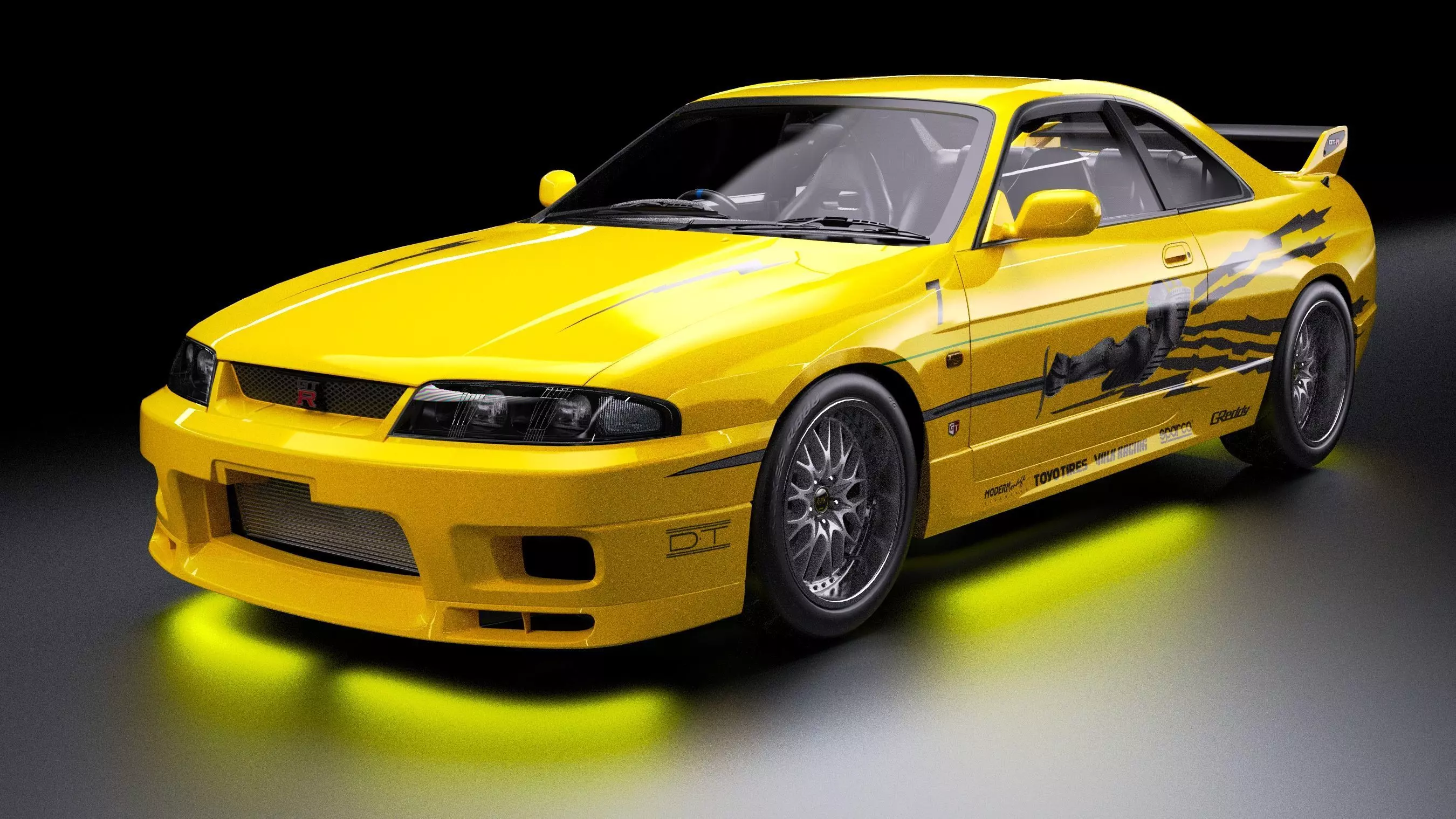 The Fast and The Furious Nissan Skyline GTR R33 V spec Low-poly 3D model_0