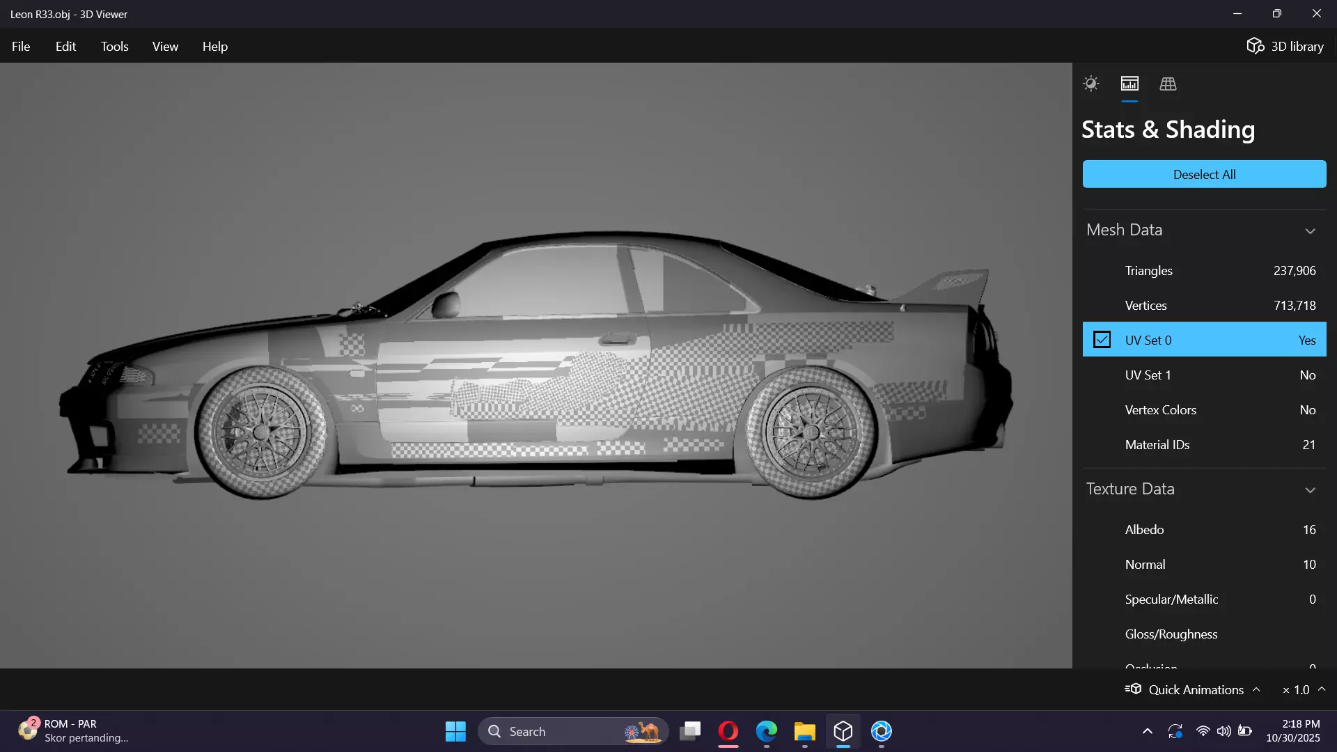 The Fast and The Furious Nissan Skyline GTR R33 V spec Low-poly 3D model_27