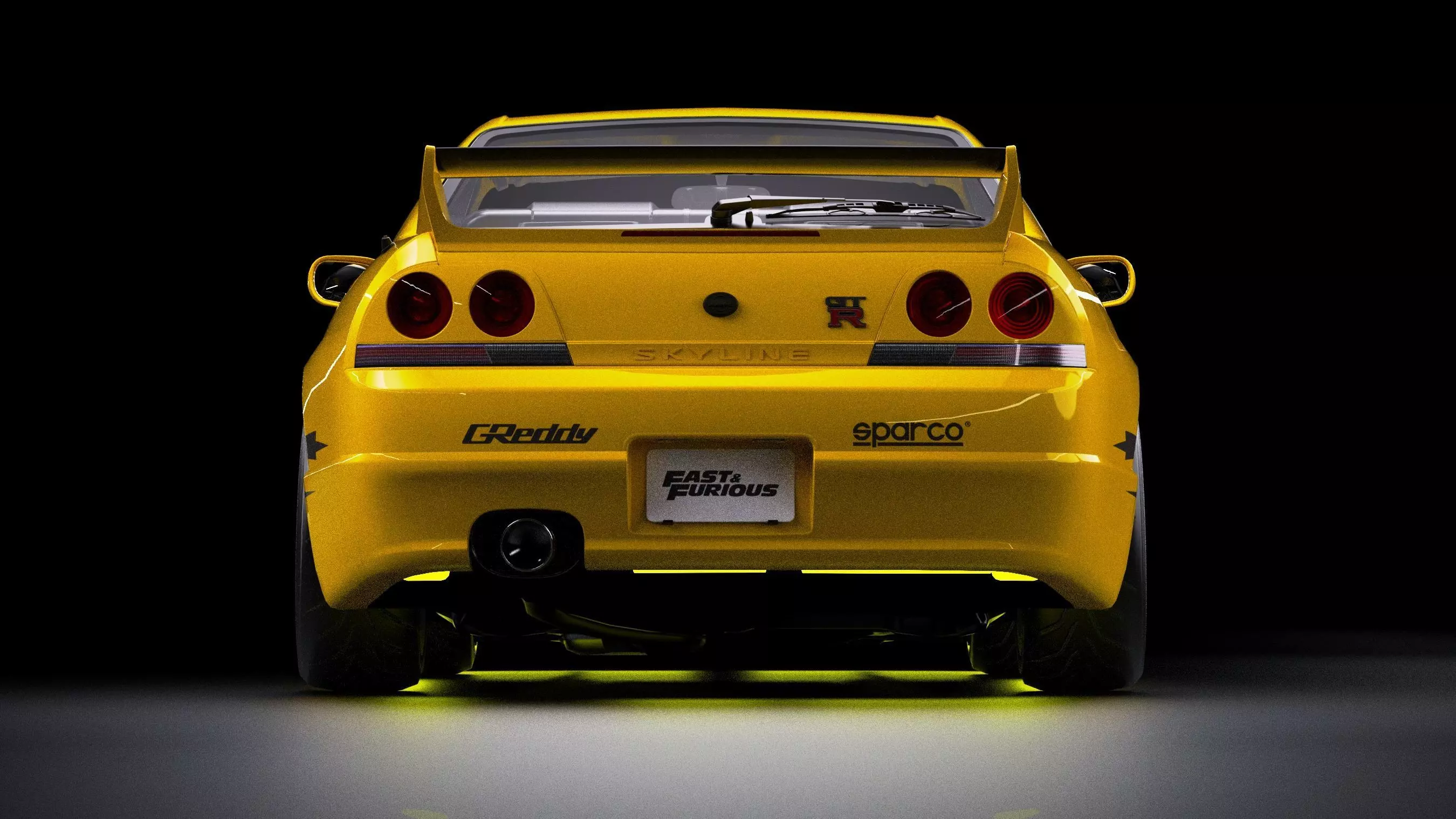 The Fast and The Furious Nissan Skyline GTR R33 V spec Low-poly 3D model_6