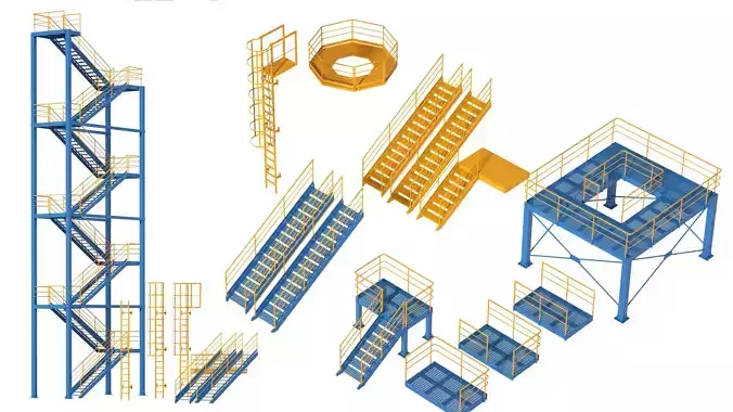 Industrial stair and platforms